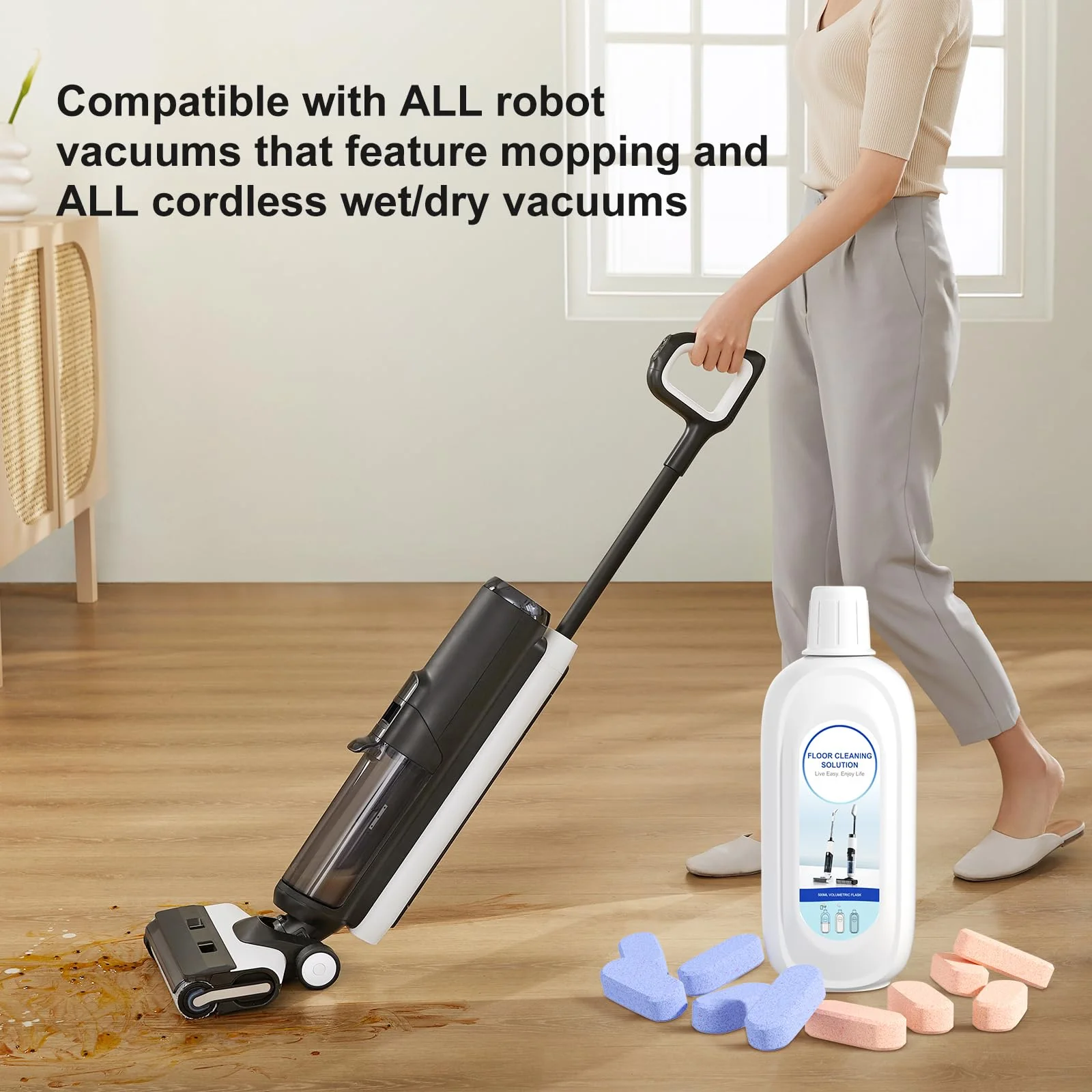 Nukisa 5 Bottles Compatible with Tineco Cleaning Solution 500ml Per Bottle Lavender Scents Floor Cleaner Compatible with All Robot Vacuums with Mopping and Cordless Wet/Dry Vacuum (Lavender Scents) - Image 3