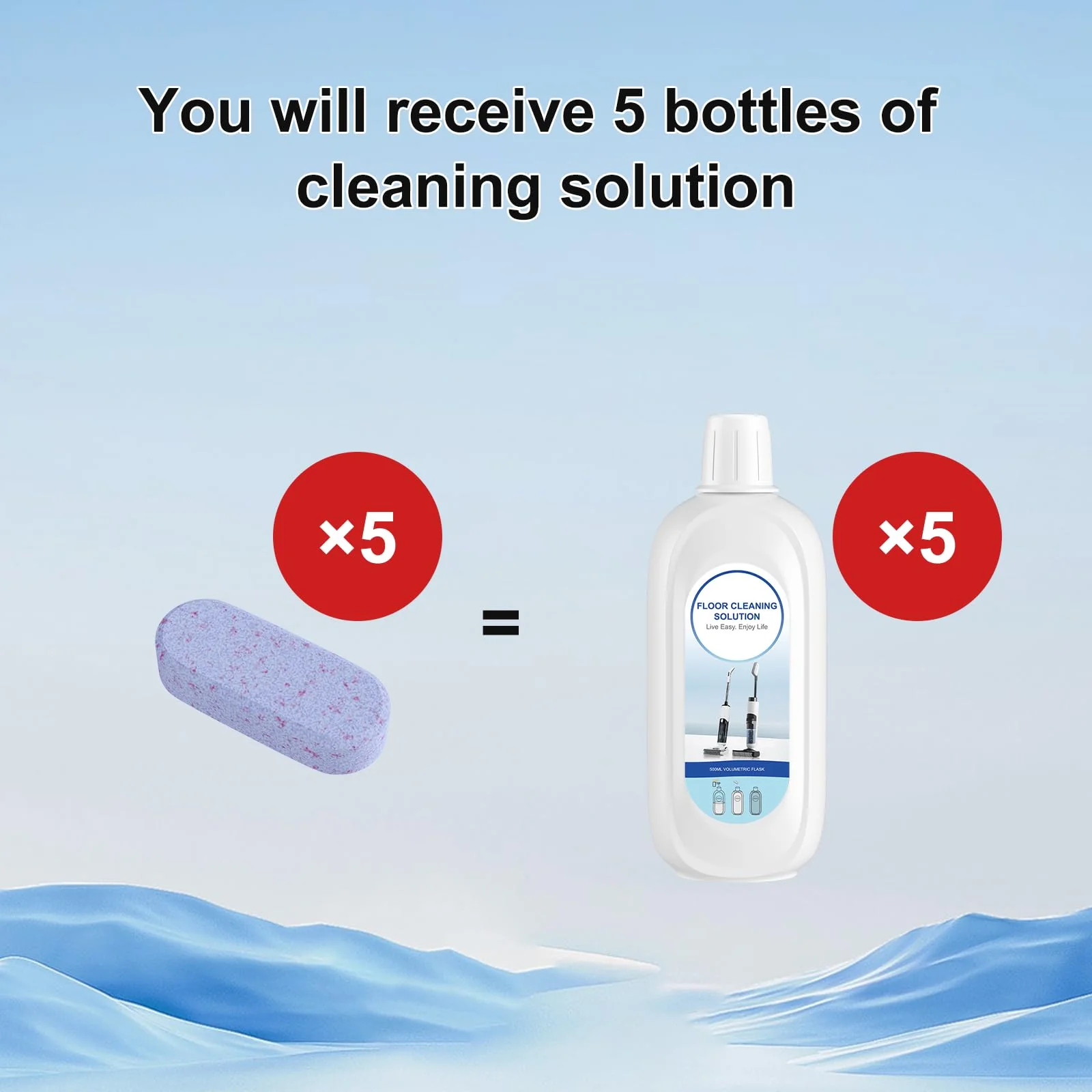 Nukisa 5 Bottles Compatible with Tineco Cleaning Solution 500ml Per Bottle Lavender Scents Floor Cleaner Compatible with All Robot Vacuums with Mopping and Cordless Wet/Dry Vacuum (Lavender Scents) - Image 6