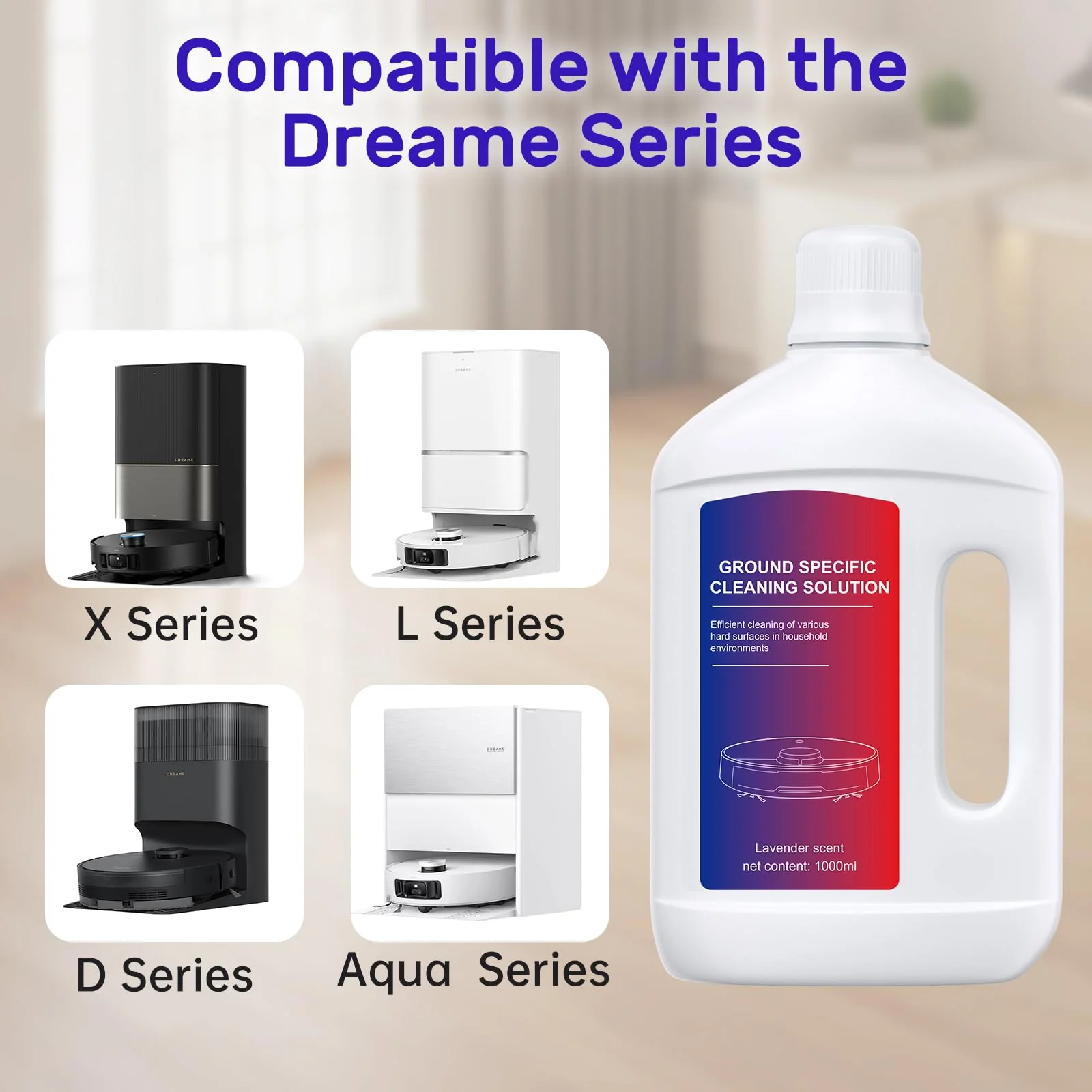 Nukisa Lavender Floor Cleaning Solution 1L Compatible with Dreame Wet & Dry Vacuum and Robot, Residue & Streak Free,Suitable for All Robot Vacuum Cleaners and Wireless Wet Dry Dual-Use Vacuum Cleaners - Image 6