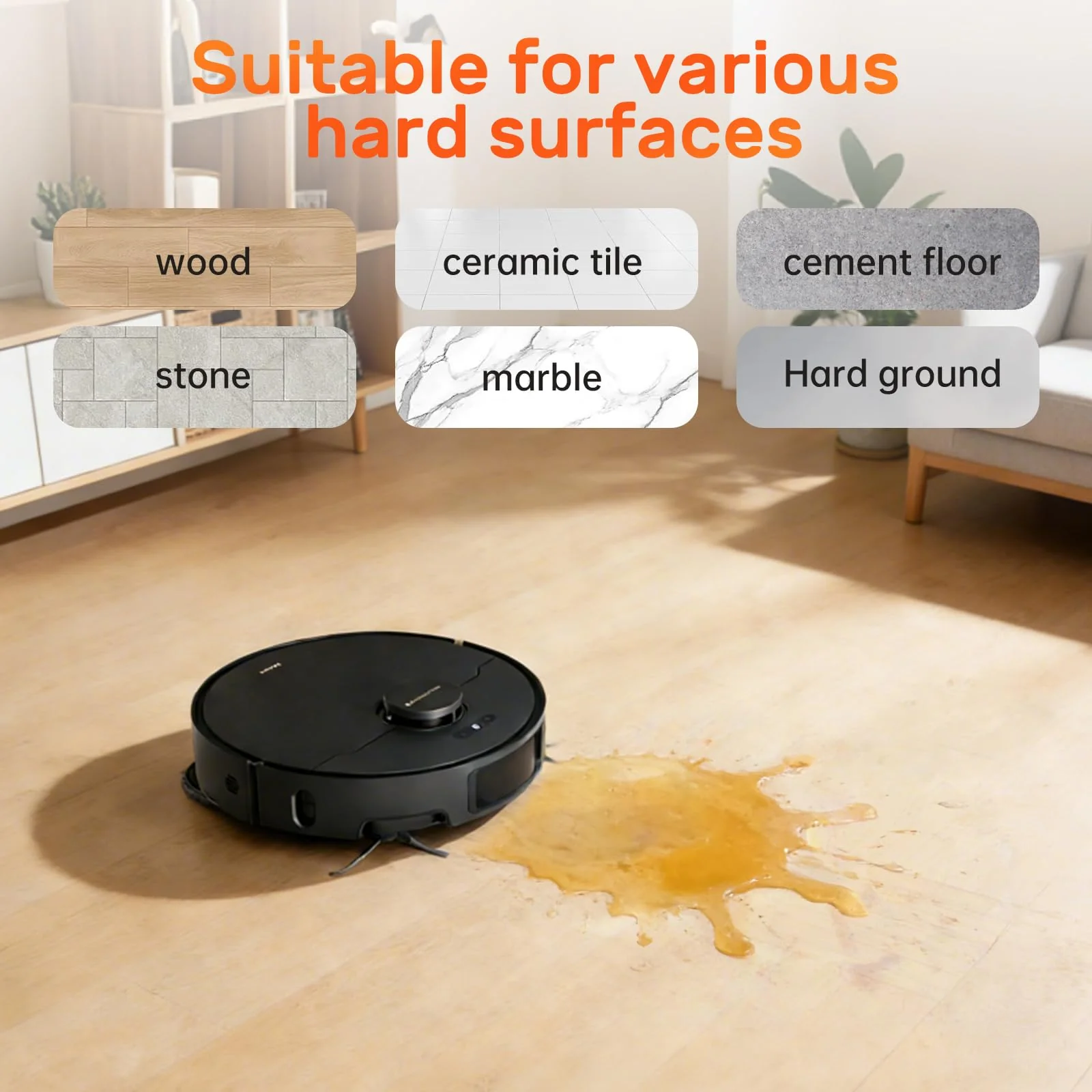 Nukisa Orange Floor Cleaning Solution 1L Compatible with Dreame Wet & Dry Vacuum and Robot, Residue & Streak Free,Suitable for All Robot Vacuum Cleaners and Wireless Wet Dry Dual-Use Vacuum Cleaners - Image 4