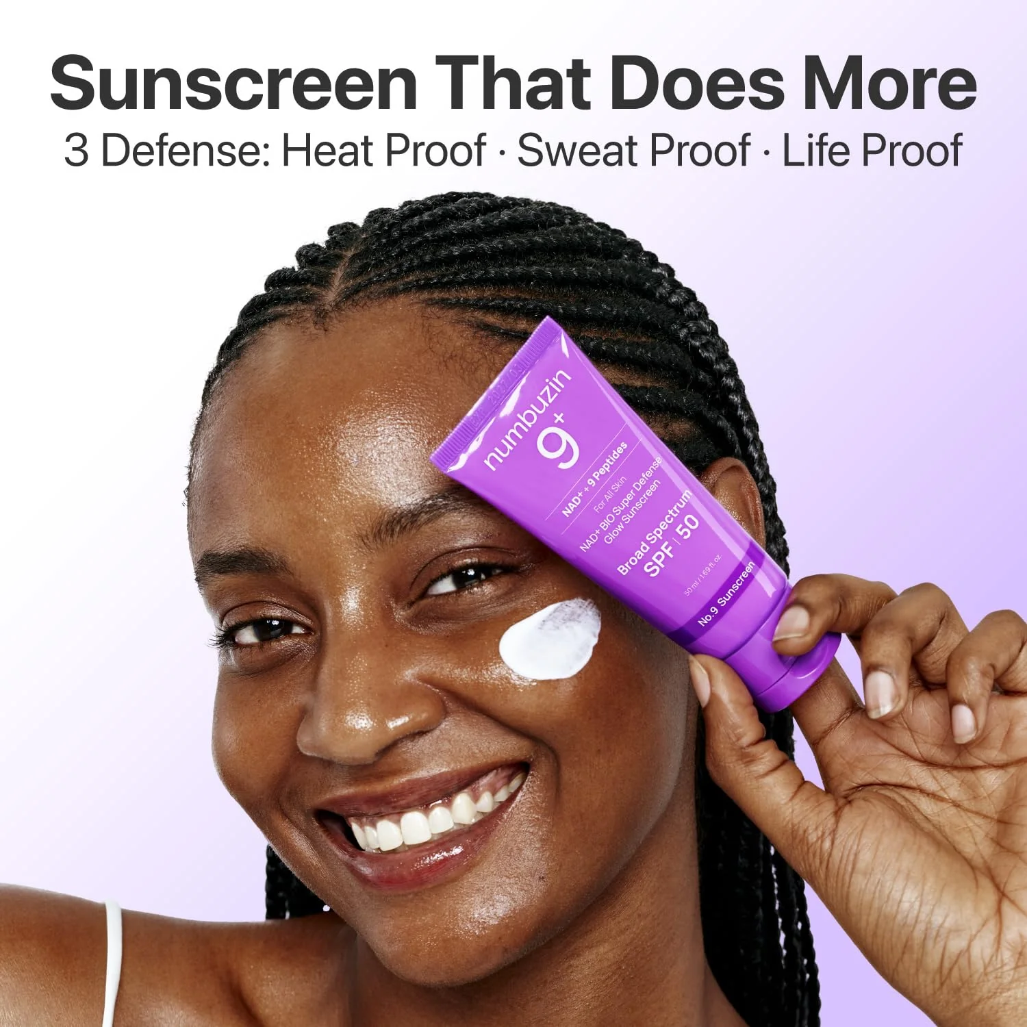 numbuzin No.9 Sunscreen | Super Defense Glow Sunscreen | Broad Spectrum SPF 50 | For All Skin Types & Skin Tones | Glowing, Dewy Finish, Water-Resistant | No White Cast, Korean Skincare | 1.69 fl. oz. - Image 5