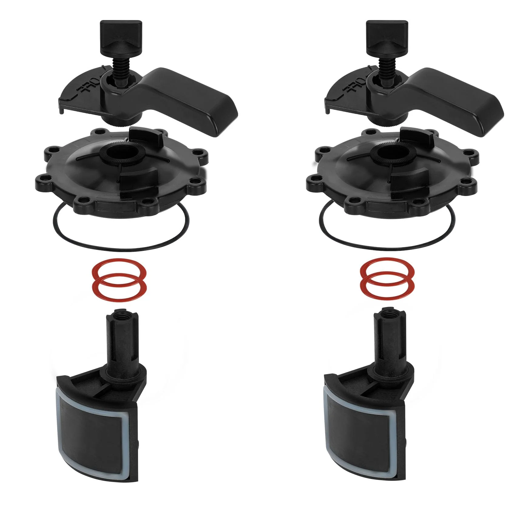 NURATIT 2-Port/3-Port Pool Valve Rebuild Kit Compatible with Jandy 2-way/3-way 4716, 4717 Valves, and Jandy Gray Series Valves. Includes Handle 7433, Valve Cover 4606, Diverter Valve 4720 (2 Pack)