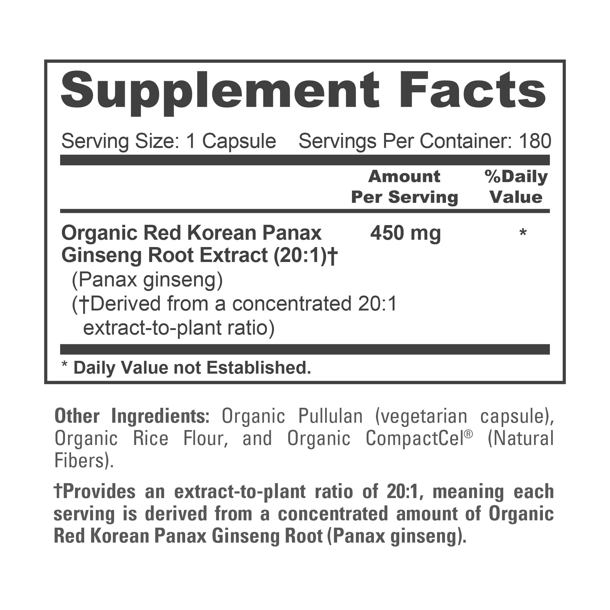 NusaPure Red Korean Panax Ginseng Capsules, 450 mg, 180 Veg Capsules (Non-GMO, USDA, Vegan) - Image 4