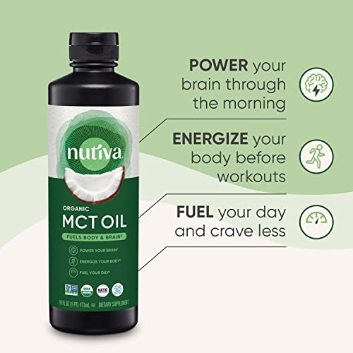 Nutiva Organic MCT Oil, Kosher, Keto Friendly, USDA Certified Organic, Non-GMO, 16 Fluid Ounce (Pack of 1) - Image 2
