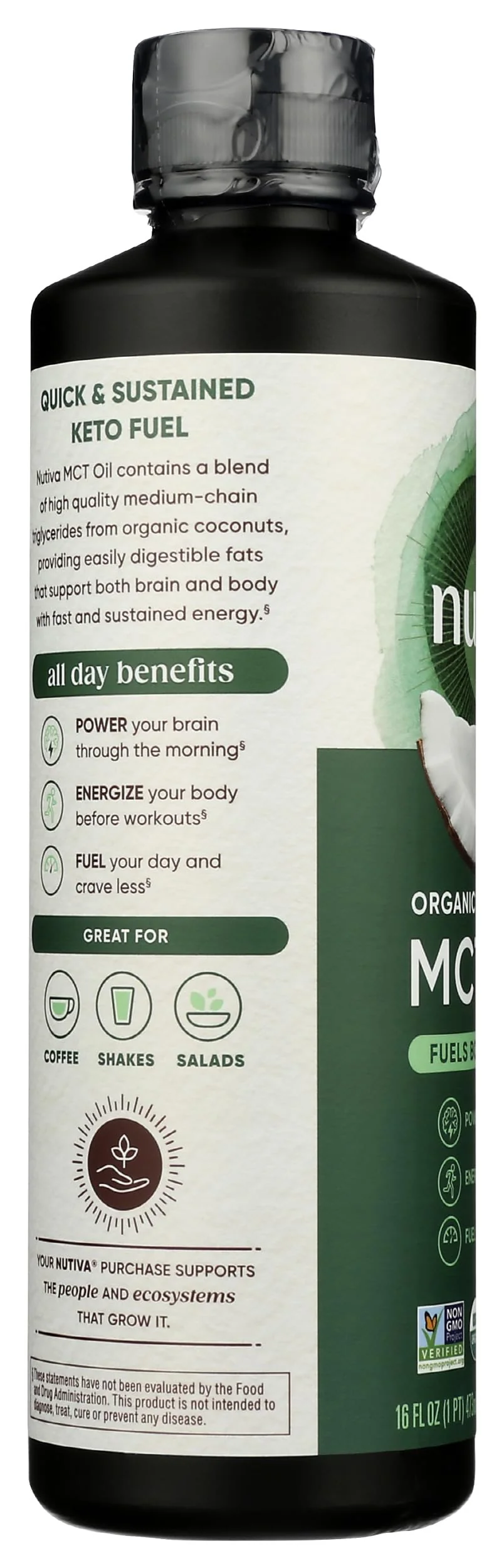 Nutiva Organic MCT Oil, Kosher, Keto Friendly, USDA Certified Organic, Non-GMO, 16 Fluid Ounce (Pack of 1) - Image 5