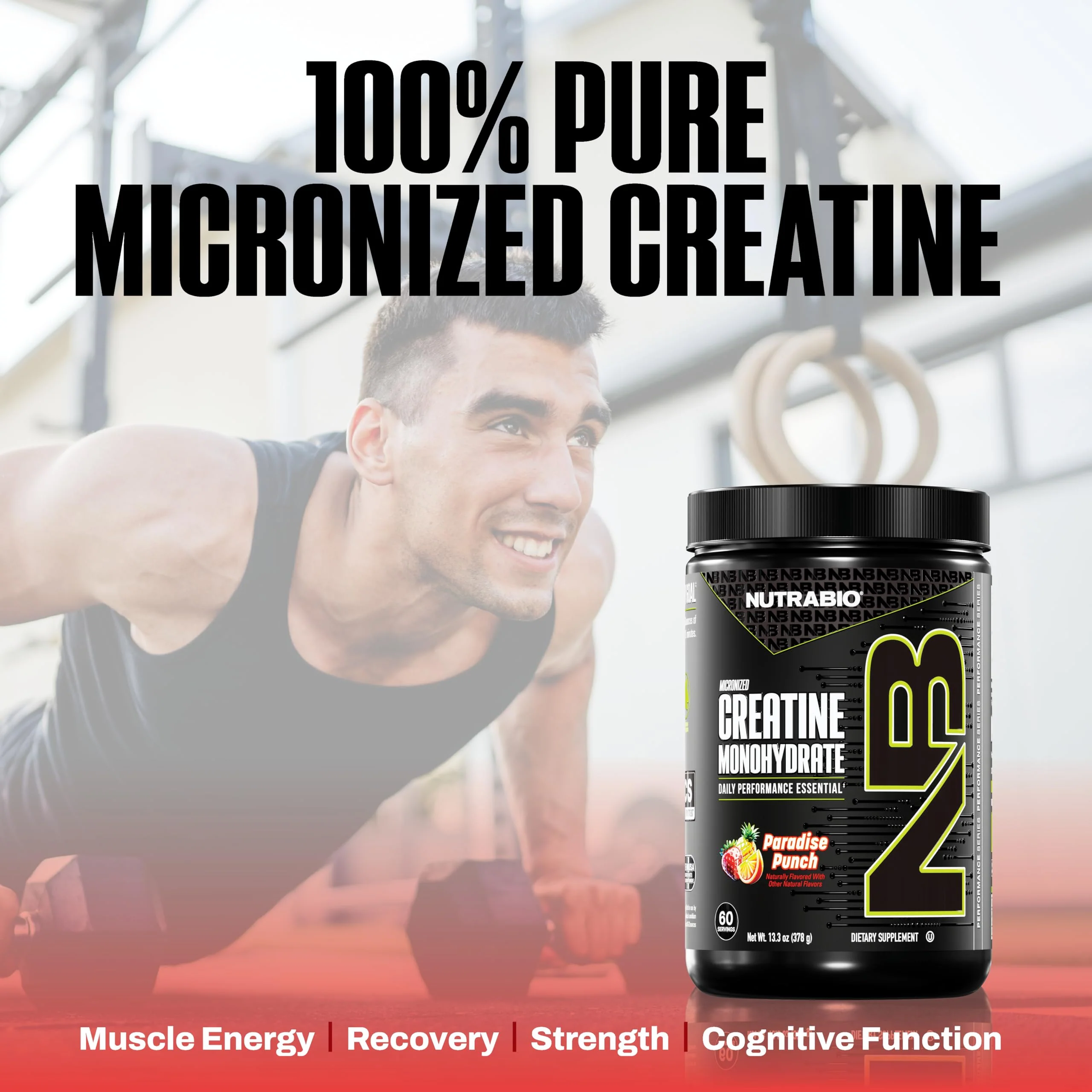 NutraBio Pure Micronized Creatine Monohydrate Powder Supplement,Paradise Punch,(300g)-Supports Bulk Muscle Energy, Recovery, and Strength-HPLC Tested Creatine Powder Supplement for Men and Women - Image 7