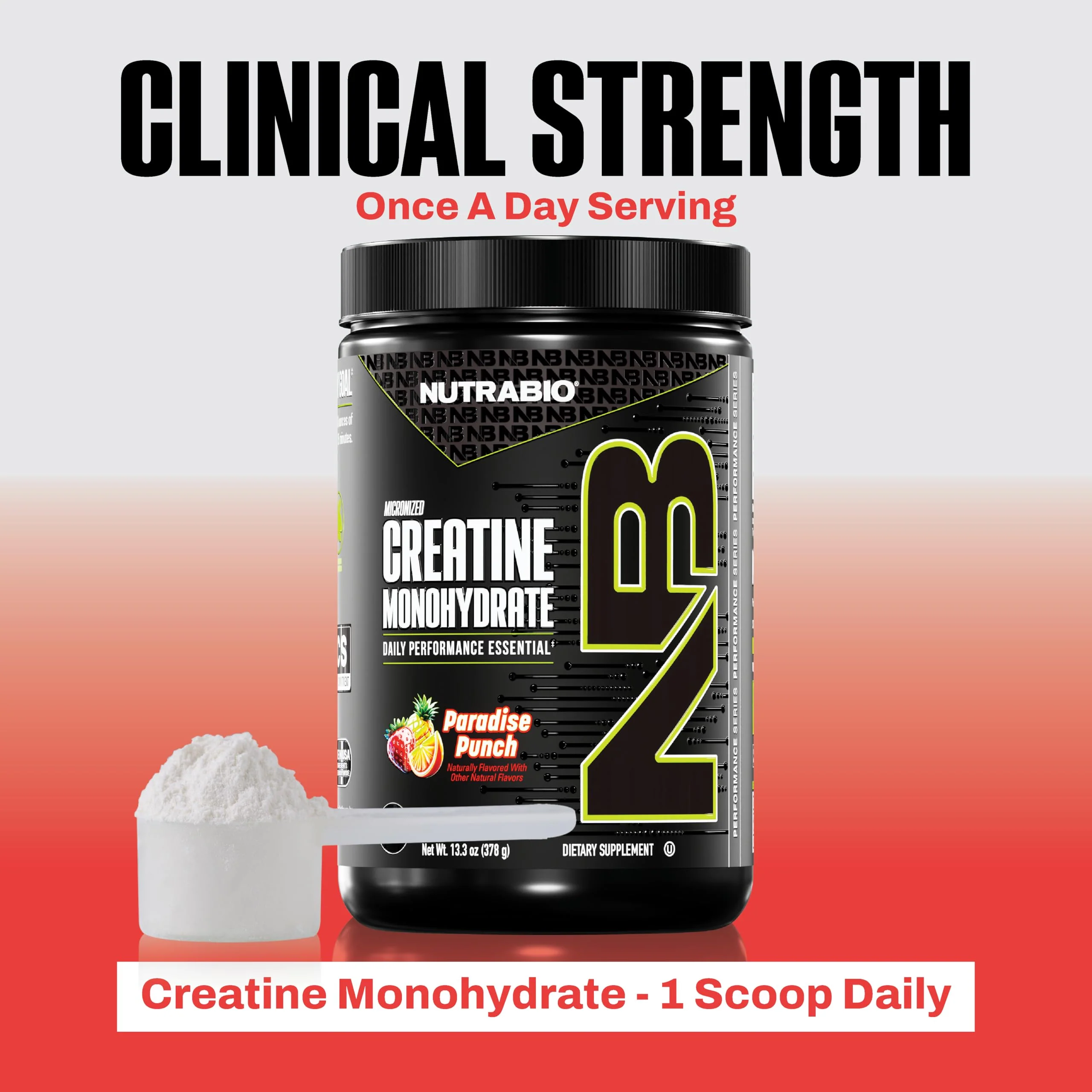 NutraBio Pure Micronized Creatine Monohydrate Powder Supplement,Paradise Punch,(300g)-Supports Bulk Muscle Energy, Recovery, and Strength-HPLC Tested Creatine Powder Supplement for Men and Women - Image 9