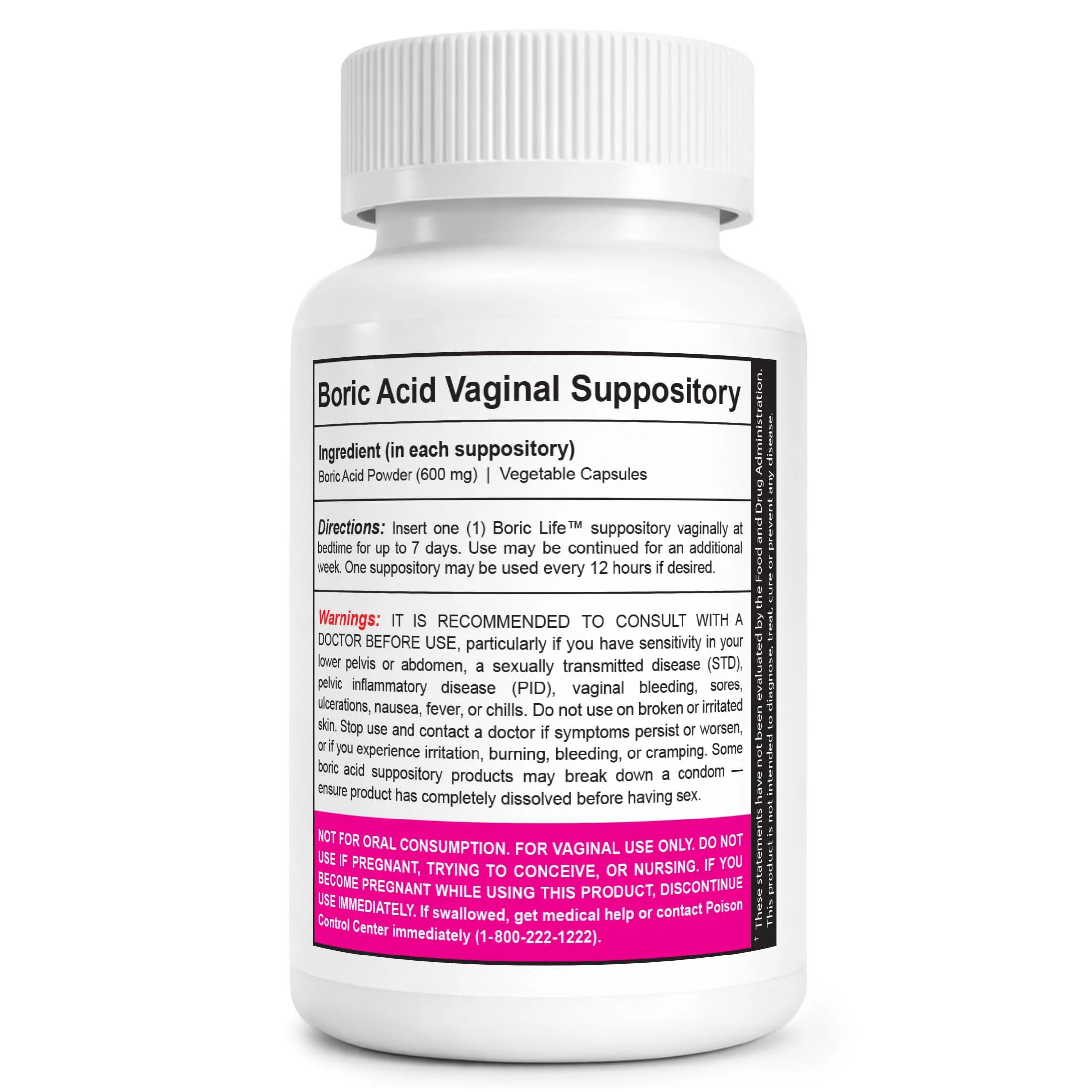 NutraBlast Boric Acid Suppositories - 100% Pure Made in USA - Boric Life Intimate Health Support (14 Count) - Image 2