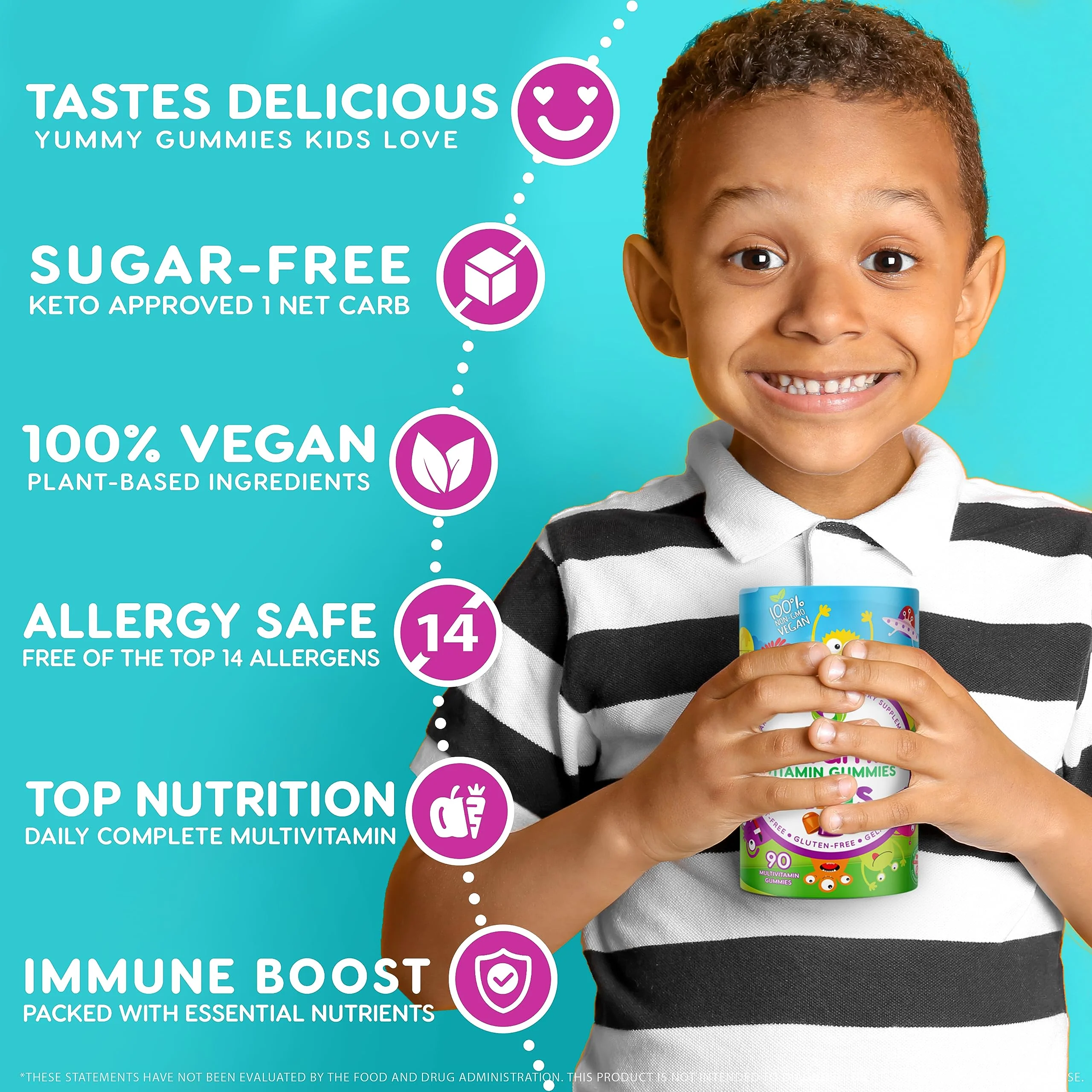 Nutracelle NUTRAMIN Sugar-Free, Allergen-Free 100% Vegan Gummy Multivitamins for Kids - Great Tasting Natural Gummies Your Kids Will Love - 90 Count Bottle - Image 5