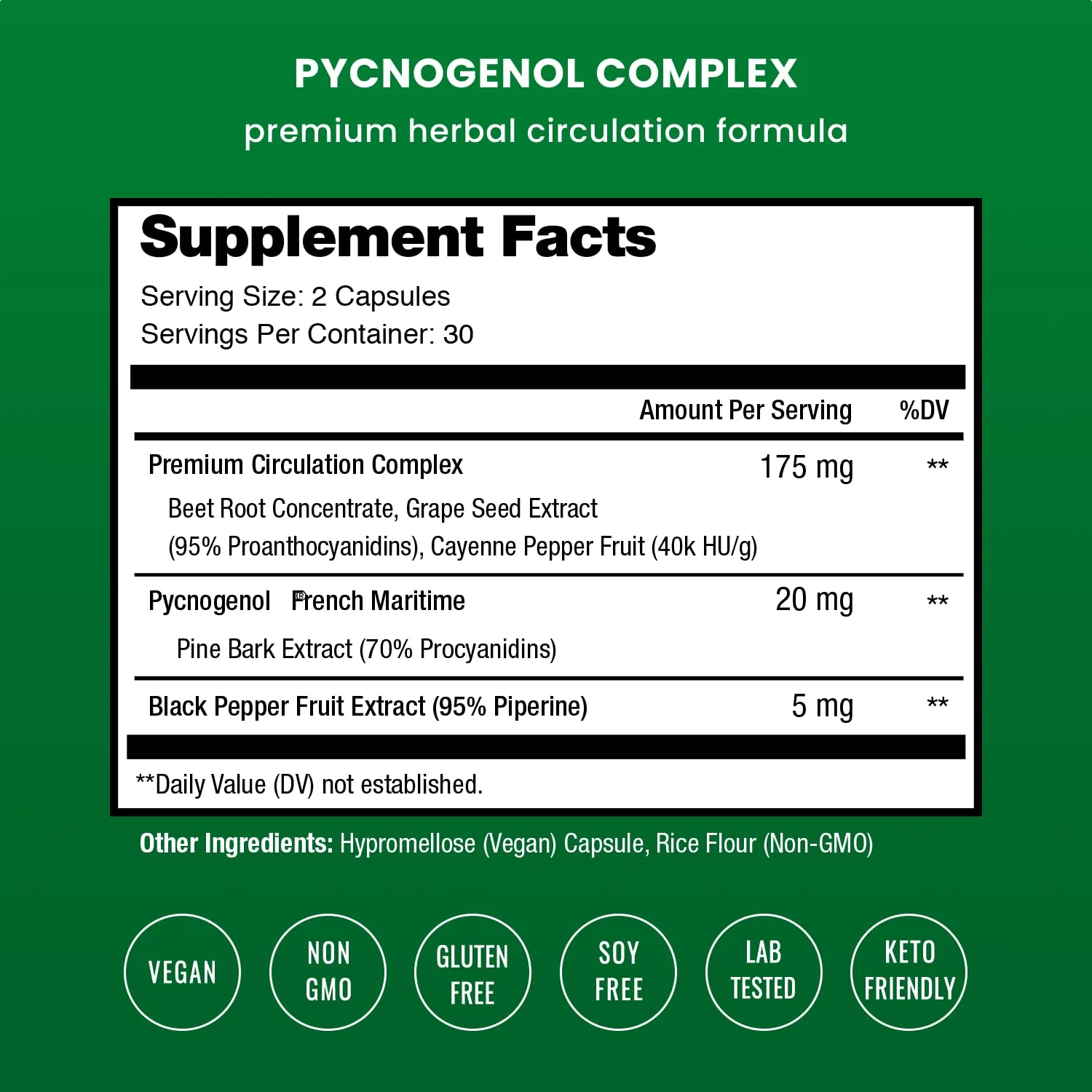 NutraChamps Pycnogenol French Maritime Pine Bark Extract, Premium Circulation Complex, Blood Flow, Nitric Oxide Production, Superior Absorption, Results with Black Pepper Extract, 60 Capsules - Image 6