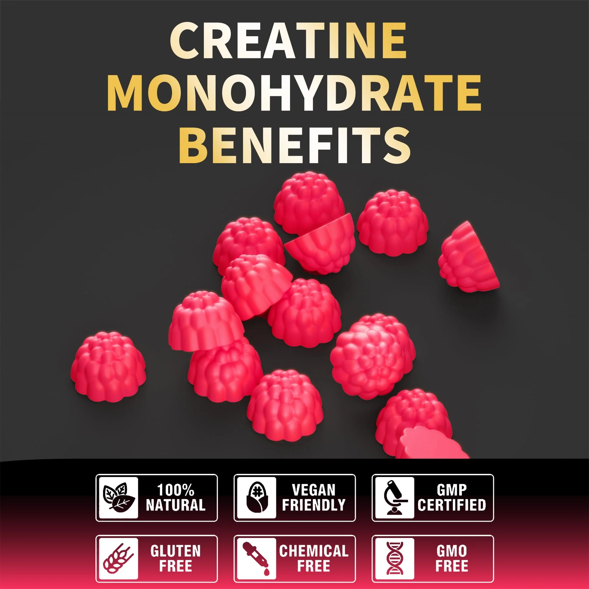 Nutravita NSF Certified Creatine Gummy - Creatine Monohydrate Gummies for Men & Women-5g of Creatine Monohydrate per Serving - Sugar Free,Vegan, Cherry Flavor, 120 Count - Image 8