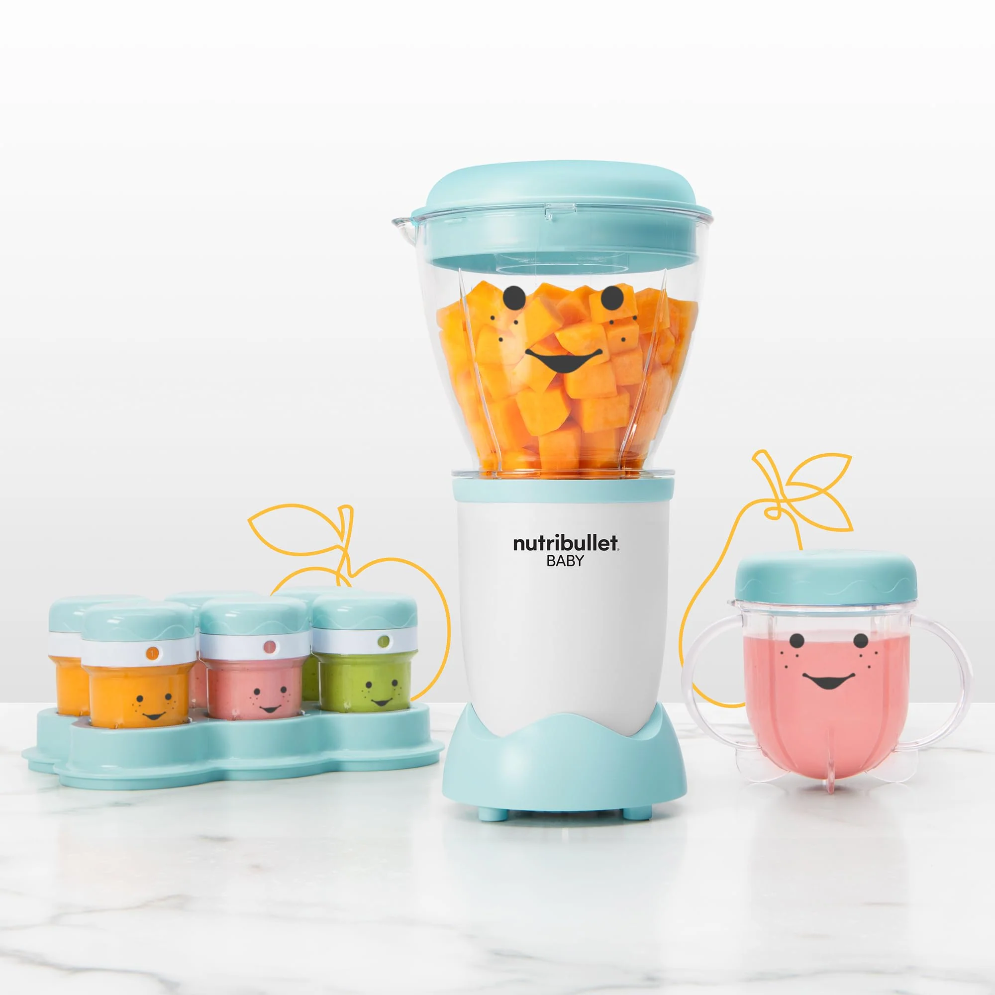 NutriBullet NBY-50100 Baby Complete Food-Making System, 32-Oz, White, Blue, Clear - Image 4