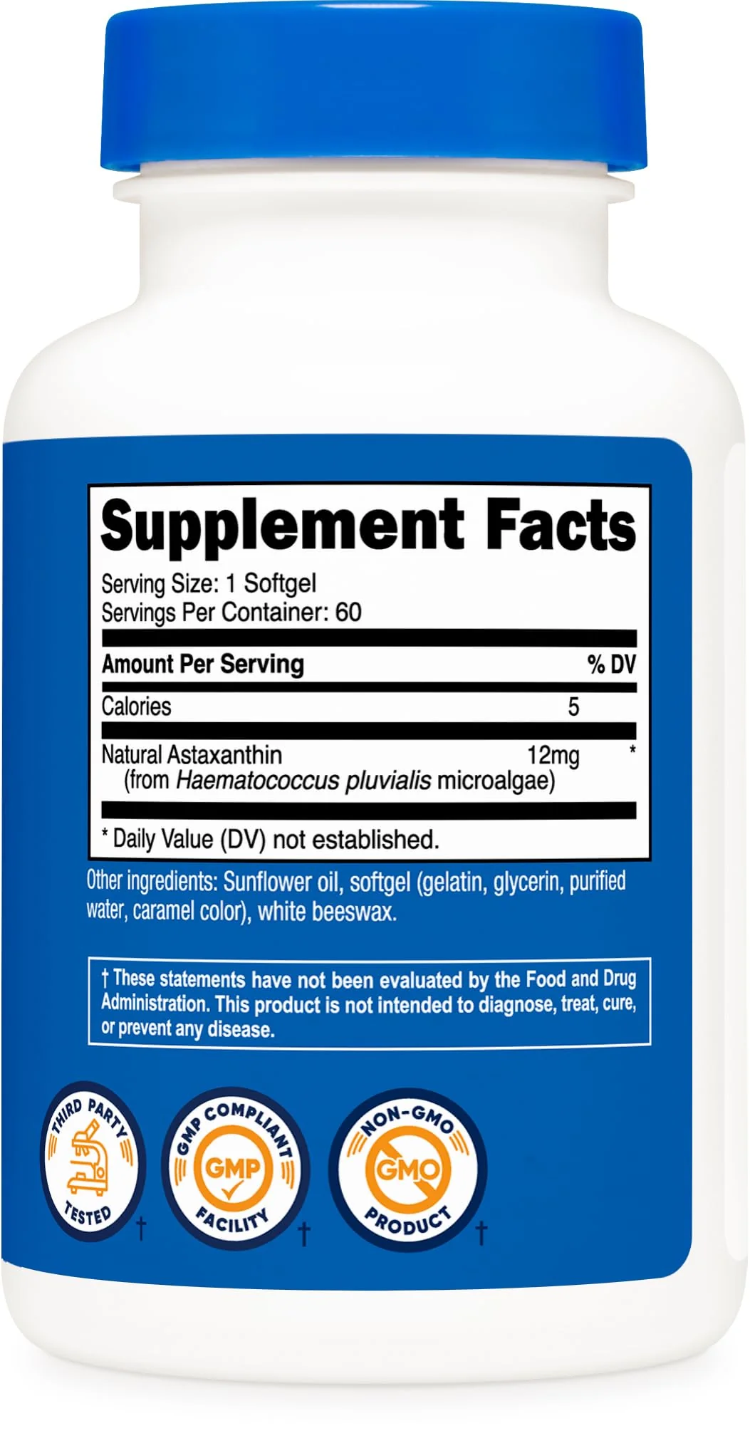 Nutricost Astaxanthin 12mg, 60 Softgels - Non-GMO and Gluten Free (2 Month Supply) - Image 5