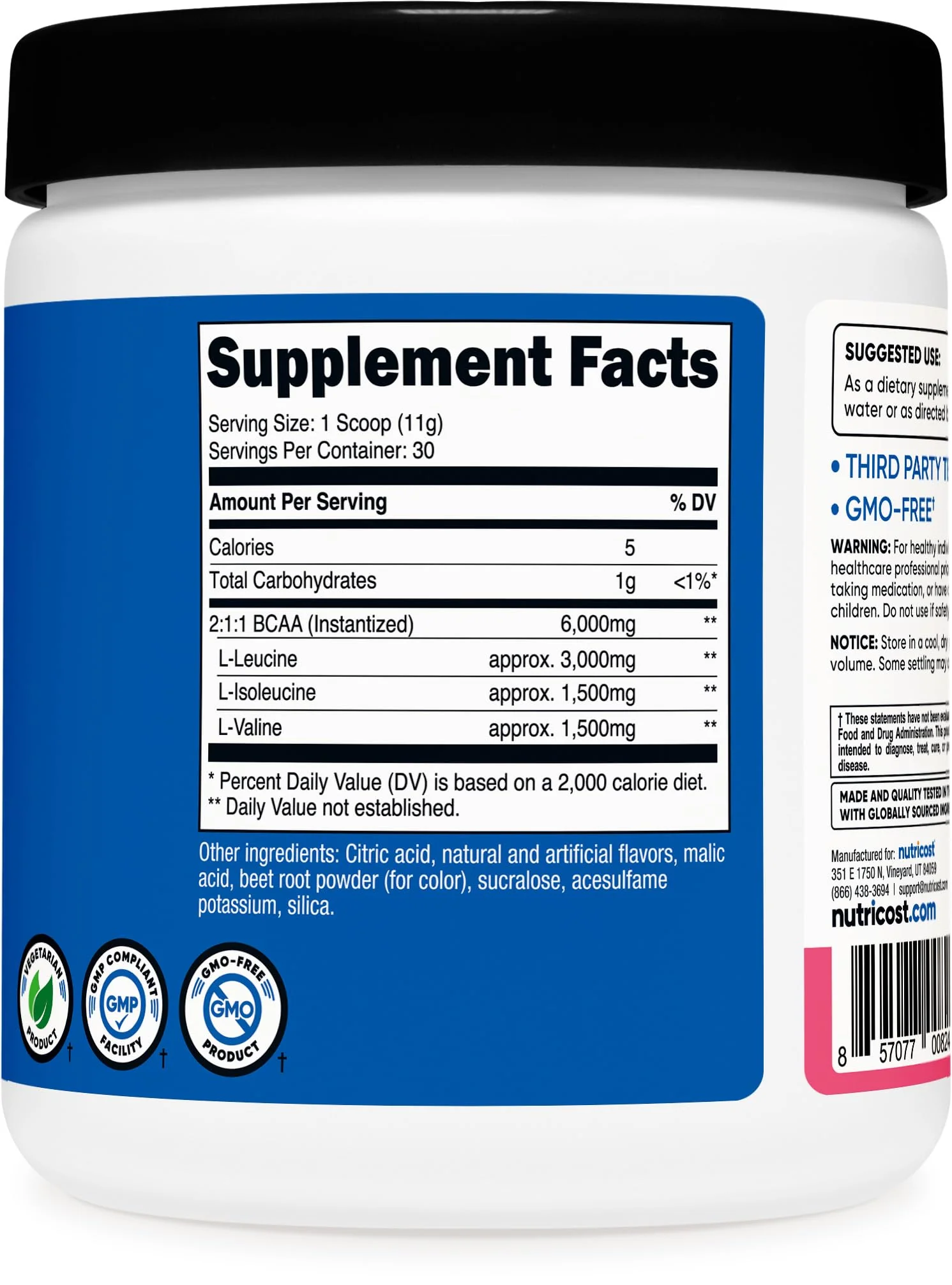 Nutricost BCAA Powder 2:1:1 (Raspberry Lemonade, 30 Servings) - Image 5