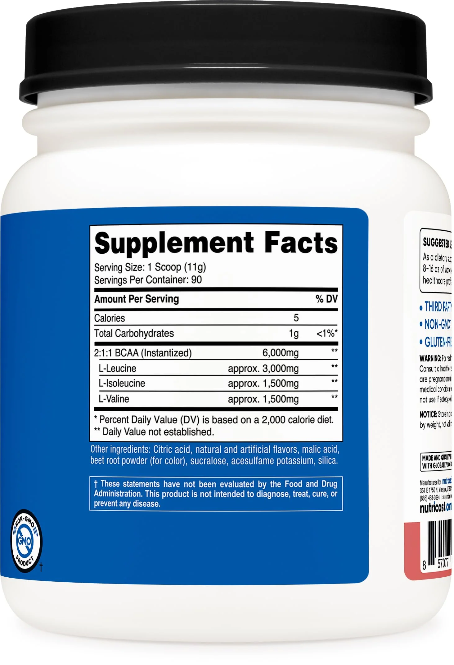Nutricost BCAA Powder 2:1:1 (Raspberry Lemonade, 90 Servings) - Image 5