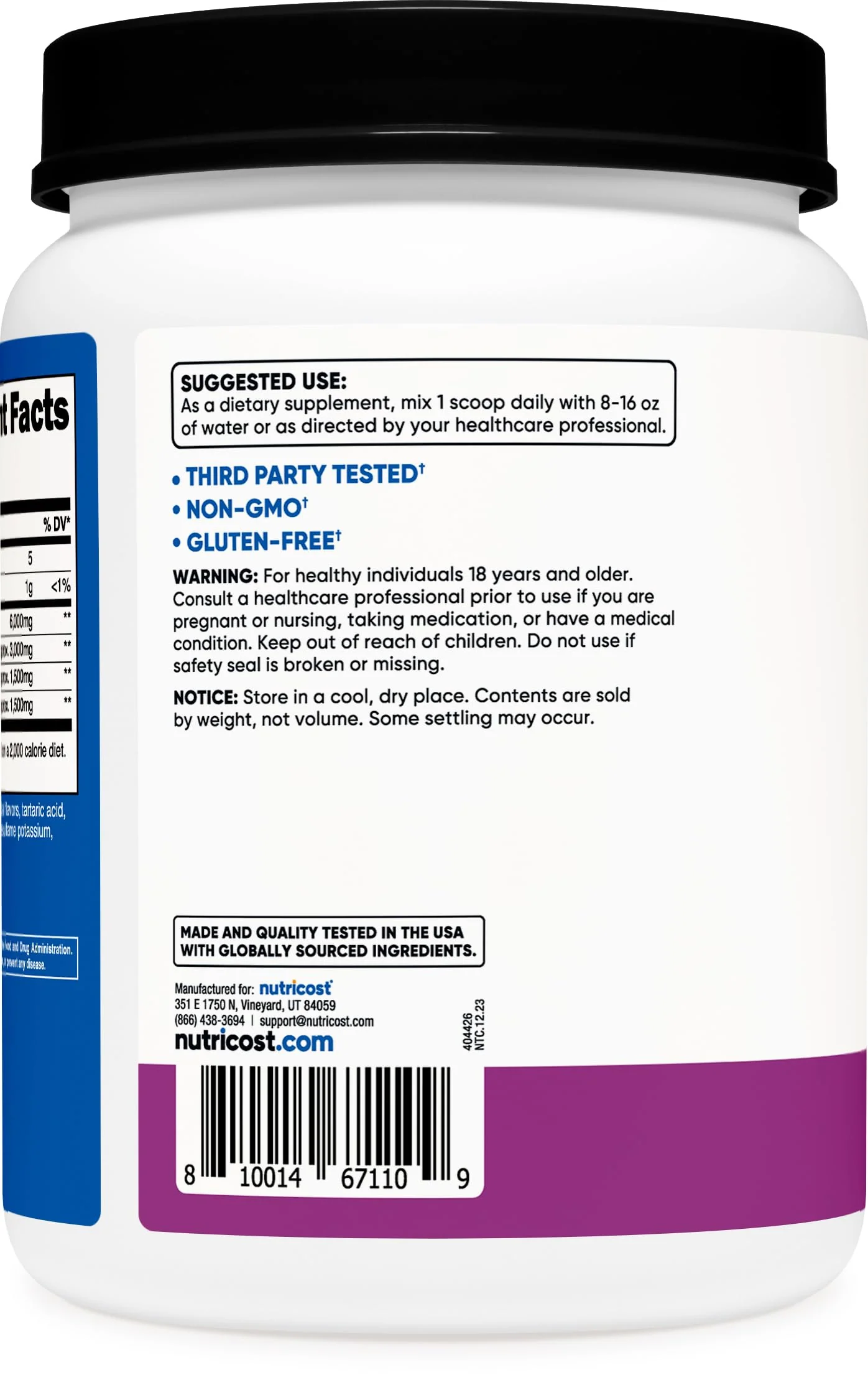 Nutricost BCAA Powder (Grape, 120 Servings) - Gluten Free, Non-GMO, Vegetarian, Optimal 2:1:1 Ratio - Image 5