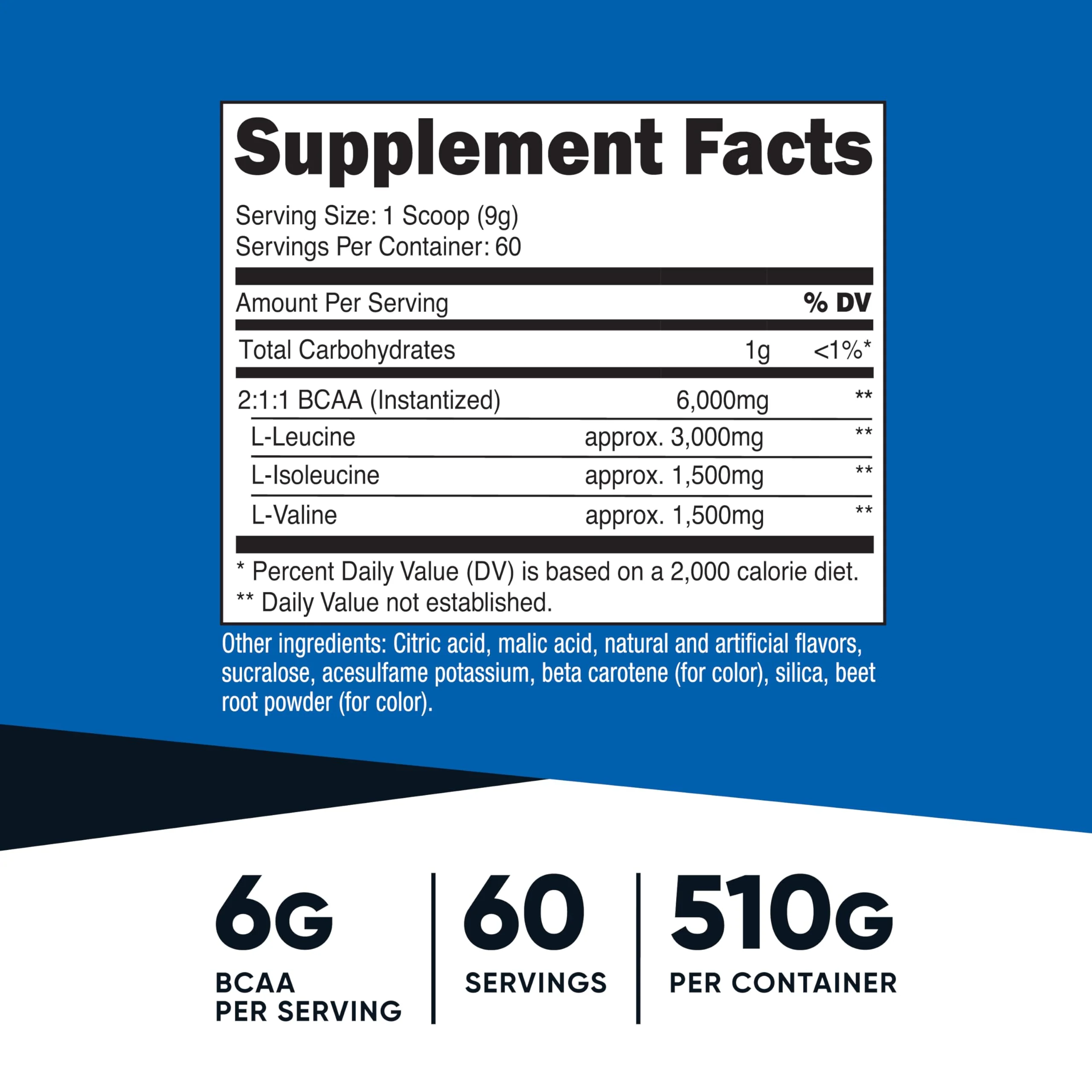 Nutricost BCAA Powder (Orange Mango, 60 Servings) - 2:1:1 Optimal Ratio, Gluten Free, Non-GMO, Vegetarian - Image 2