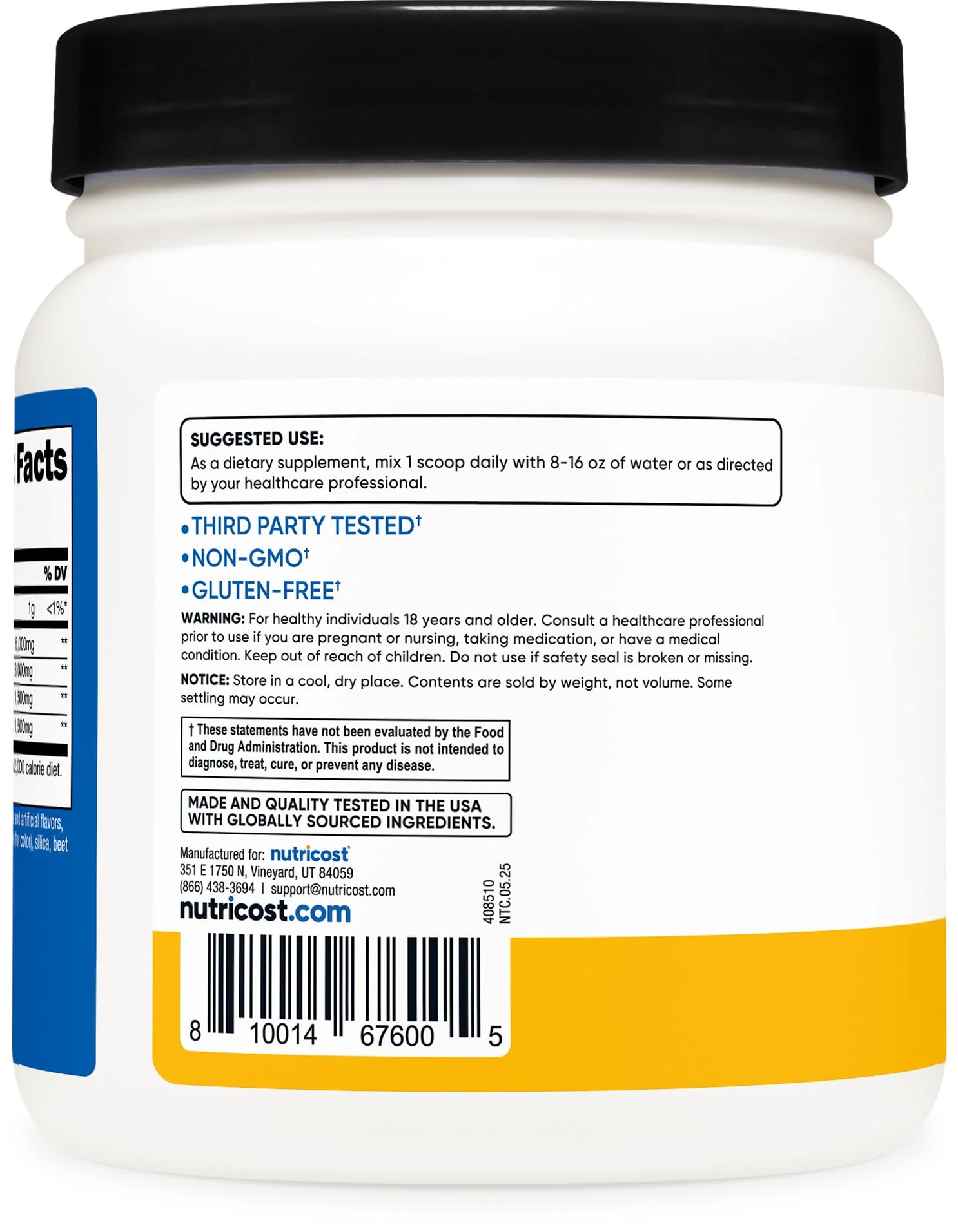 Nutricost BCAA Powder (Orange Mango, 60 Servings) - 2:1:1 Optimal Ratio, Gluten Free, Non-GMO, Vegetarian - Image 4