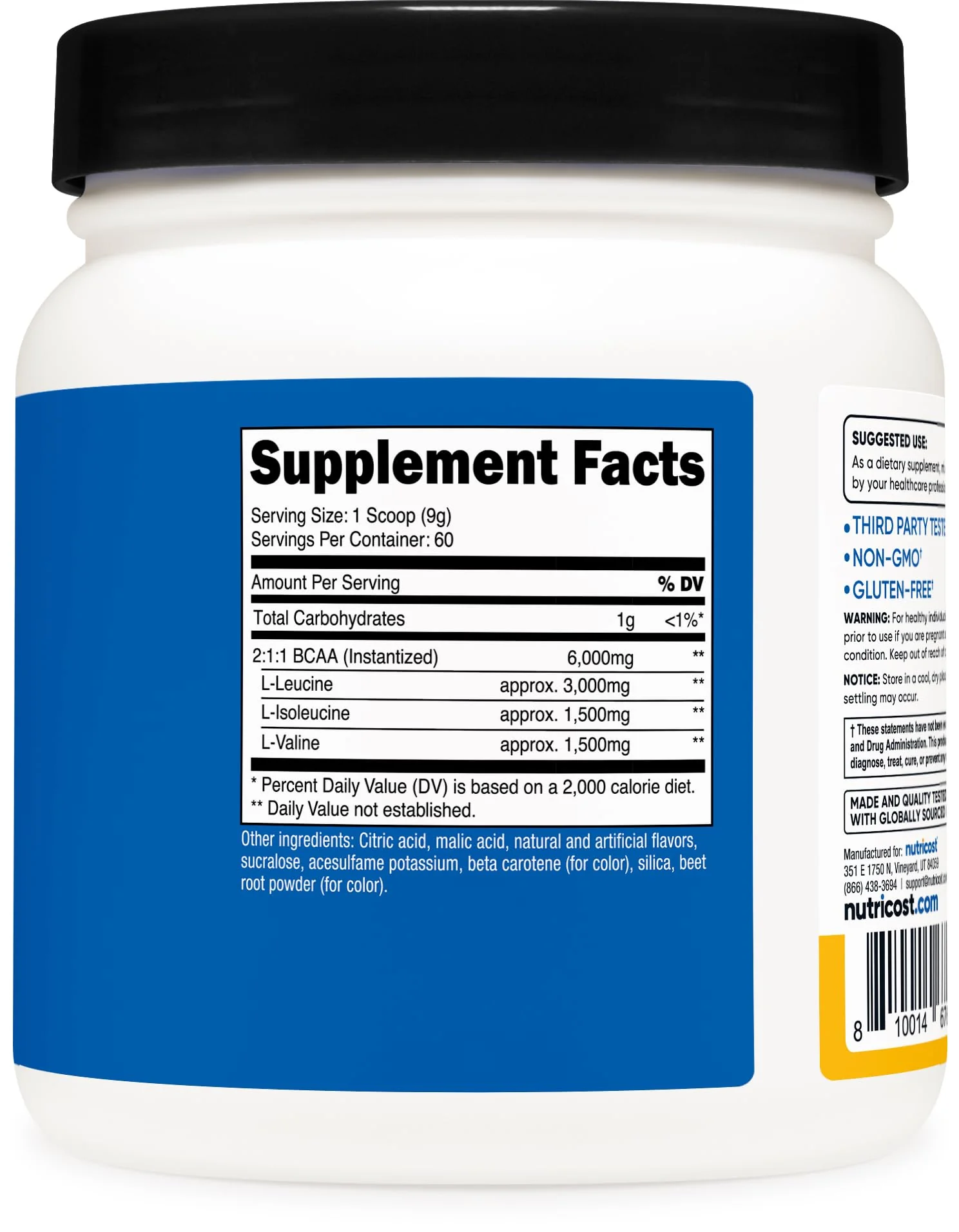 Nutricost BCAA Powder (Orange Mango, 60 Servings) - 2:1:1 Optimal Ratio, Gluten Free, Non-GMO, Vegetarian - Image 5