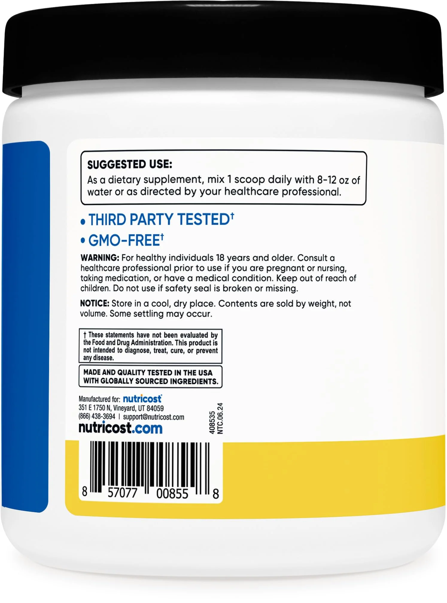 Nutricost BCAA Powder (Pineapple, 30 Servings) - Optimal 2:1:1 Ratio - Image 4