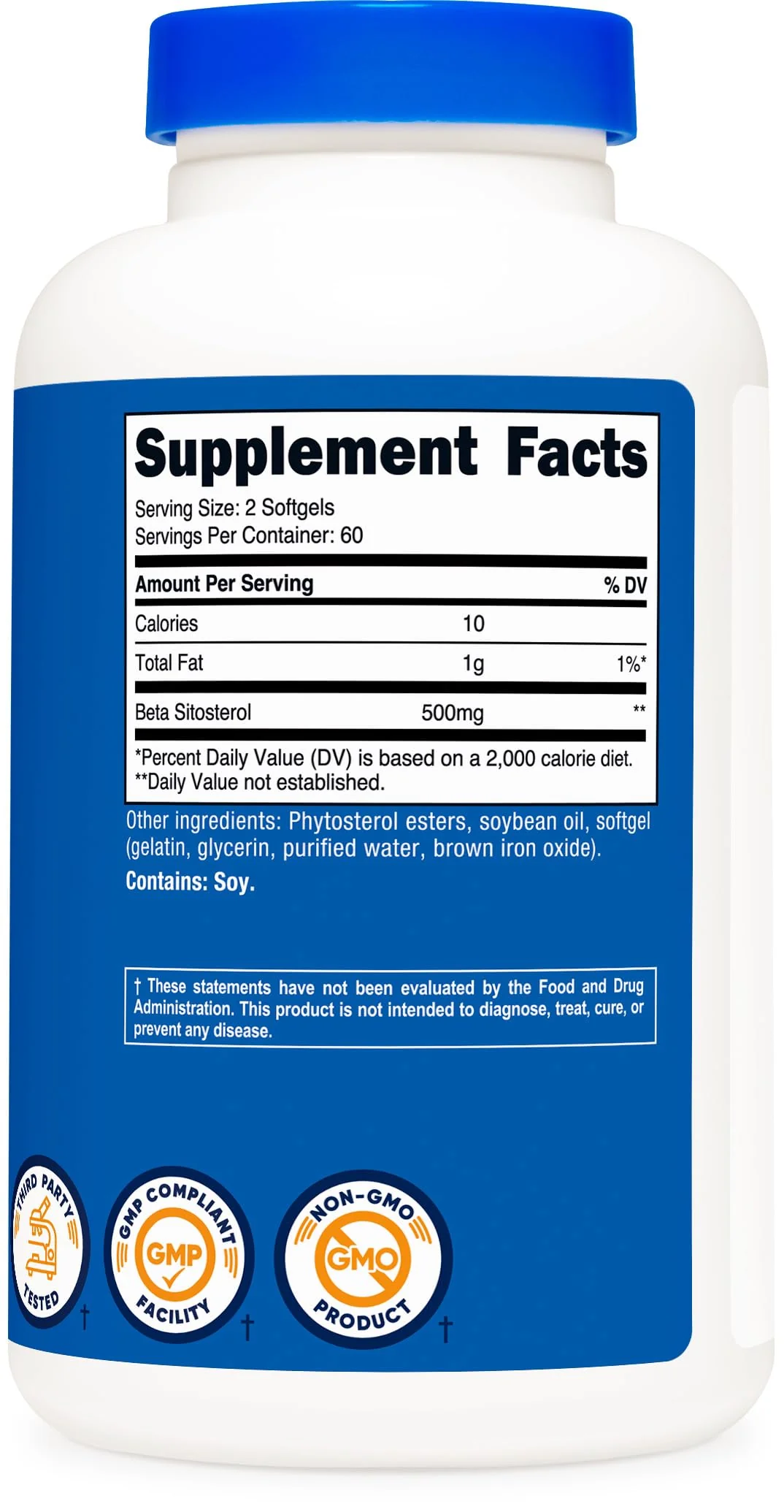 Nutricost Beta Sitosterol 120 Softgels, 500mg - Non-GMO, Gluten Free Supplement, 60 Servings - Image 2