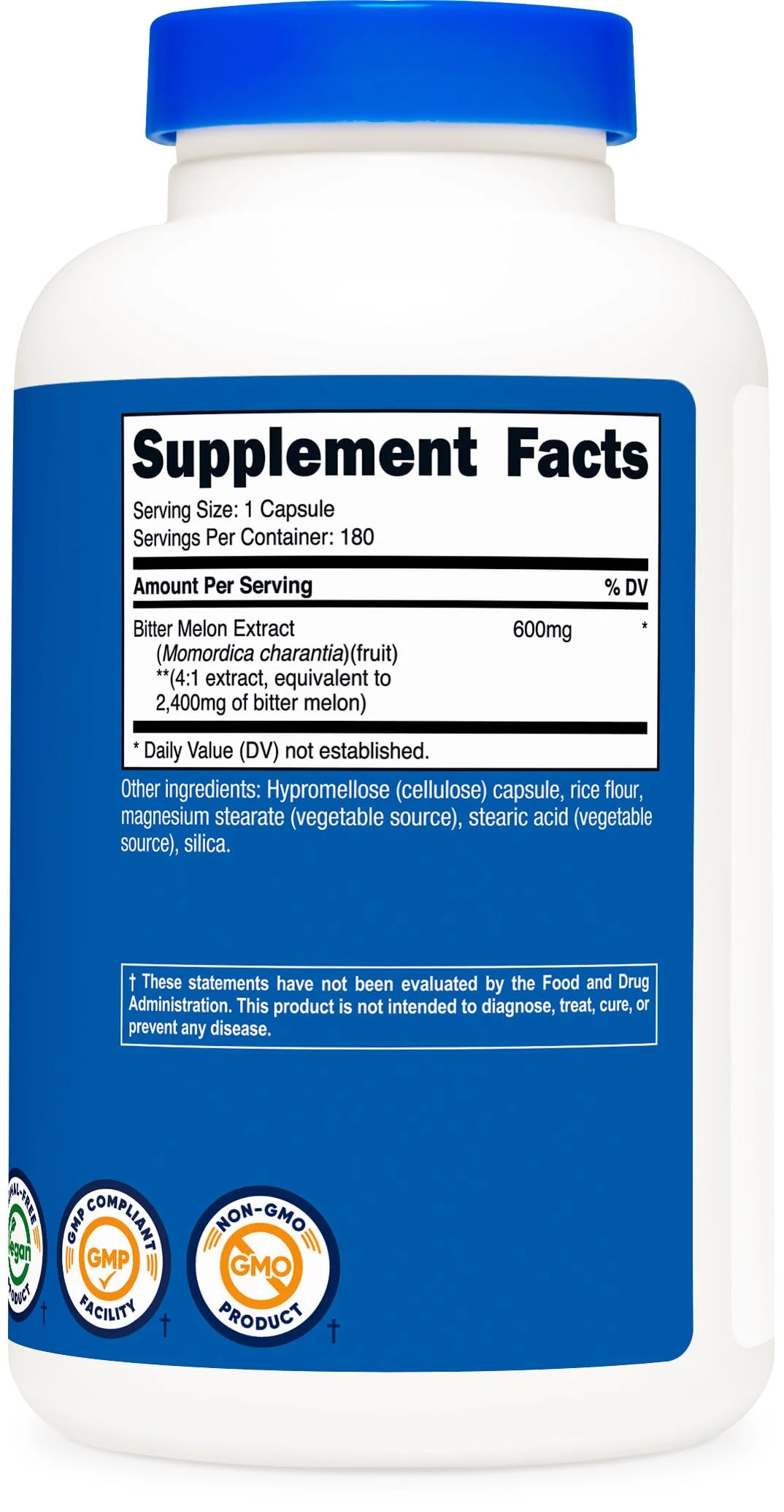 Nutricost Bitter Melon 600mg, 180 Capsules (3 Bottles) - Image 3