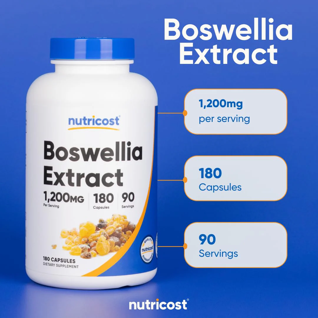 Nutricost Boswellia Extract 1,200mg Per Serving, 180 Capsules for 90 Servings Per Bottle - Standardized to 65% Boswellic Acid, Gluten Free and GMO Free, Vegan - Image 4