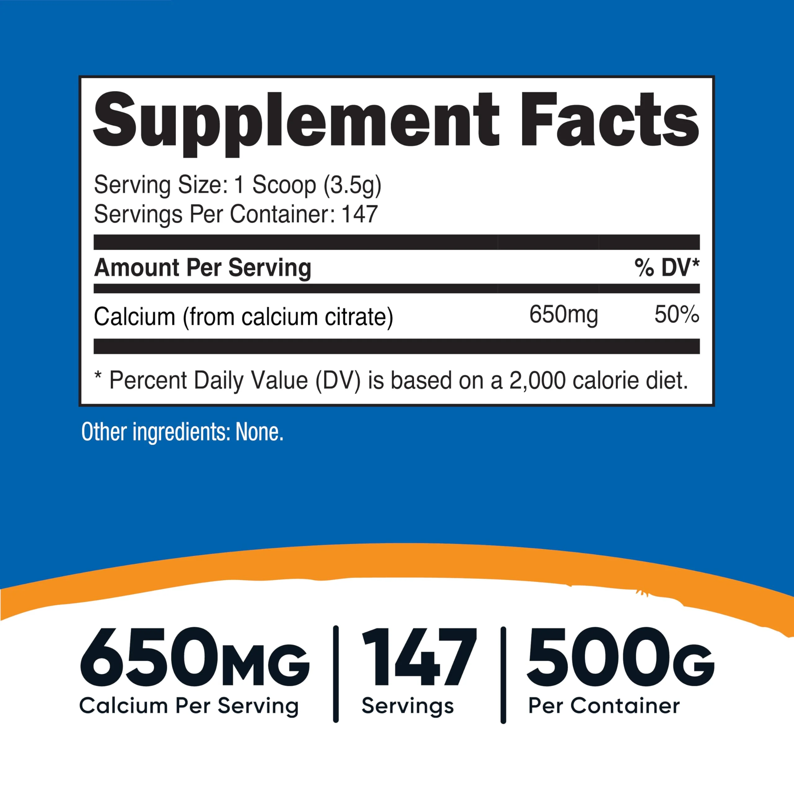 Nutricost Calcium Citrate Powder (500 Grams) (Unflavored) - Pure Calcium Citrate, No Fillers, Gluten Free (1.1lbs) - Image 5
