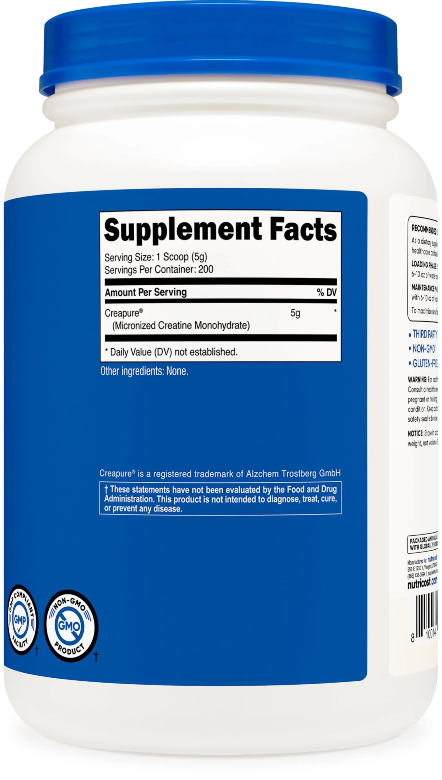 Nutricost Creapure® Creatine Monohydrate Powder 1KG - Image 2