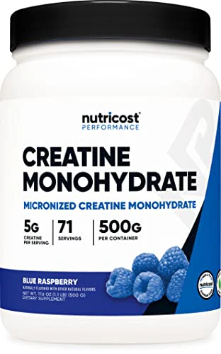 Nutricost Creatine Monohydrate Nutritional Supplement Powder (Blue Raspberry), 17.9 Oz