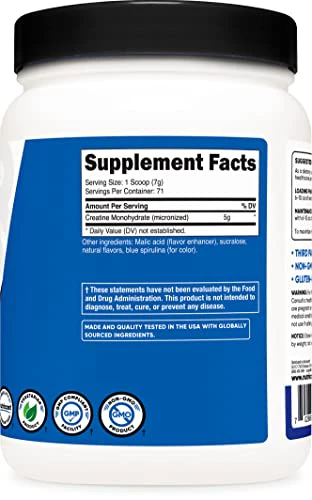 Nutricost Creatine Monohydrate Nutritional Supplement Powder (Blue Raspberry), 17.9 Oz - Image 3
