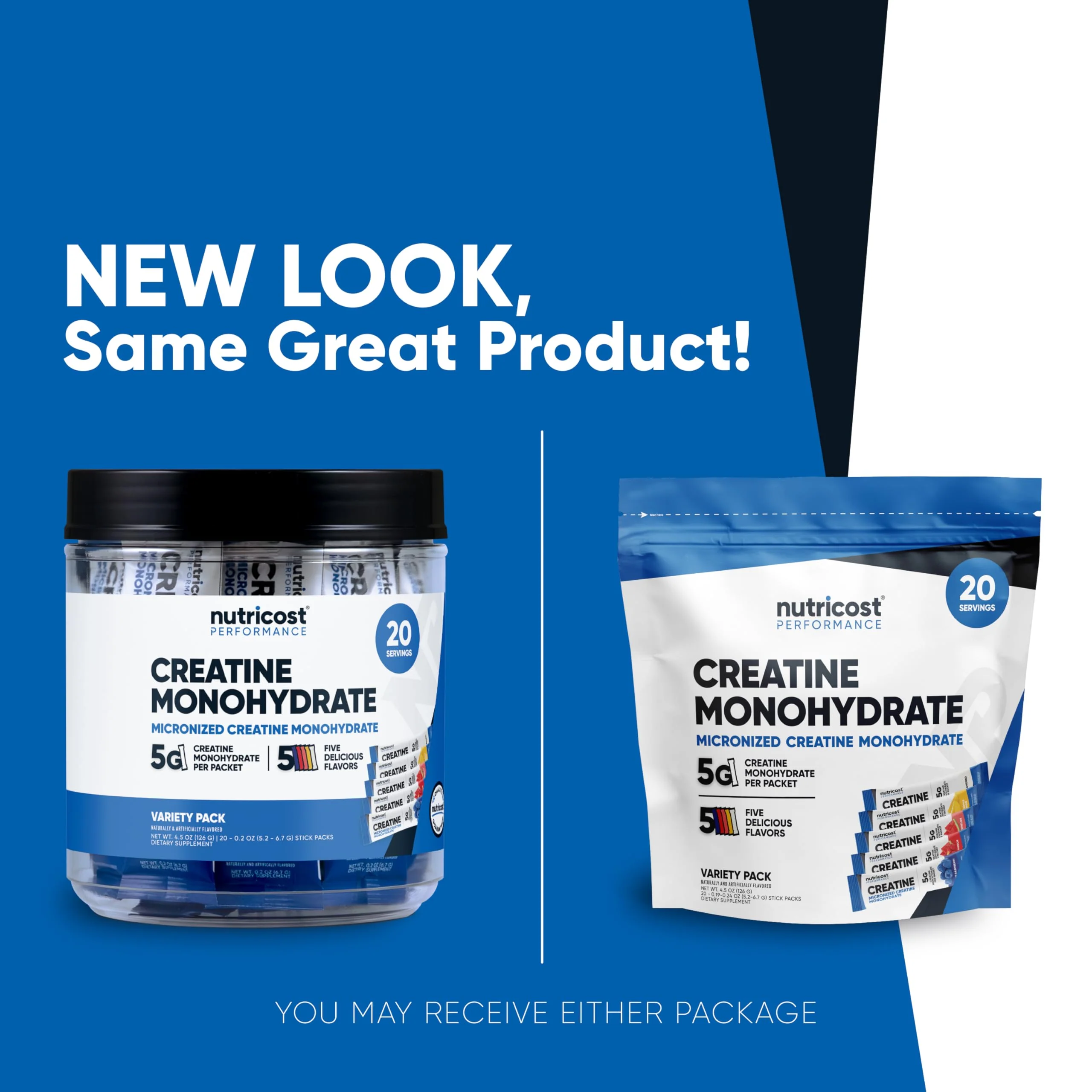 Nutricost Creatine Monohydrate Powder Variety Stickpacks (5 Flavors, 20 Servings) - Micronized, 5 Grams of Creatine Monohydrate Per Pack - Image 4