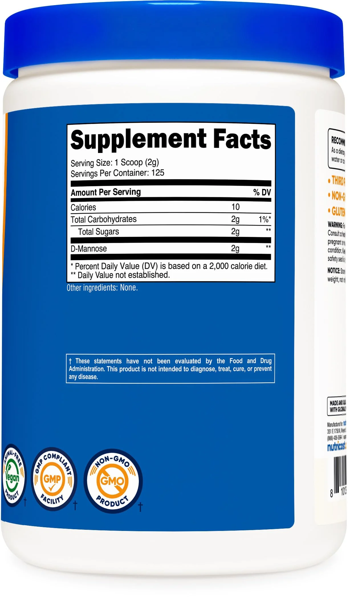 Nutricost D-Mannose Powder 250 Grams - Non-GMO and Gluten Free - Image 2