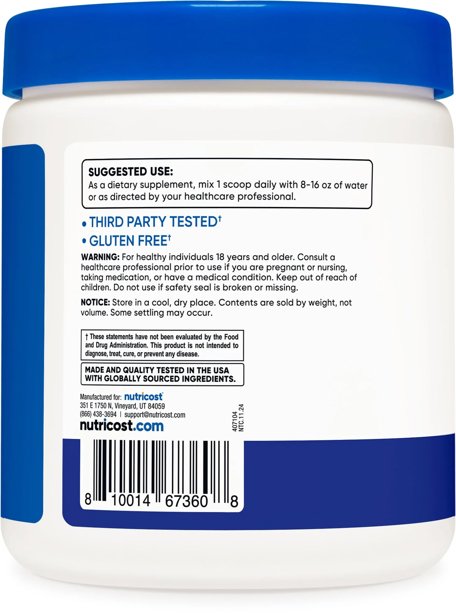 Nutricost EAA Powder 30 Servings (Blue Raspberry) - Essential Amino Acids - Non-GMO, Gluten Free, Vegetarian Friendly - Image 4