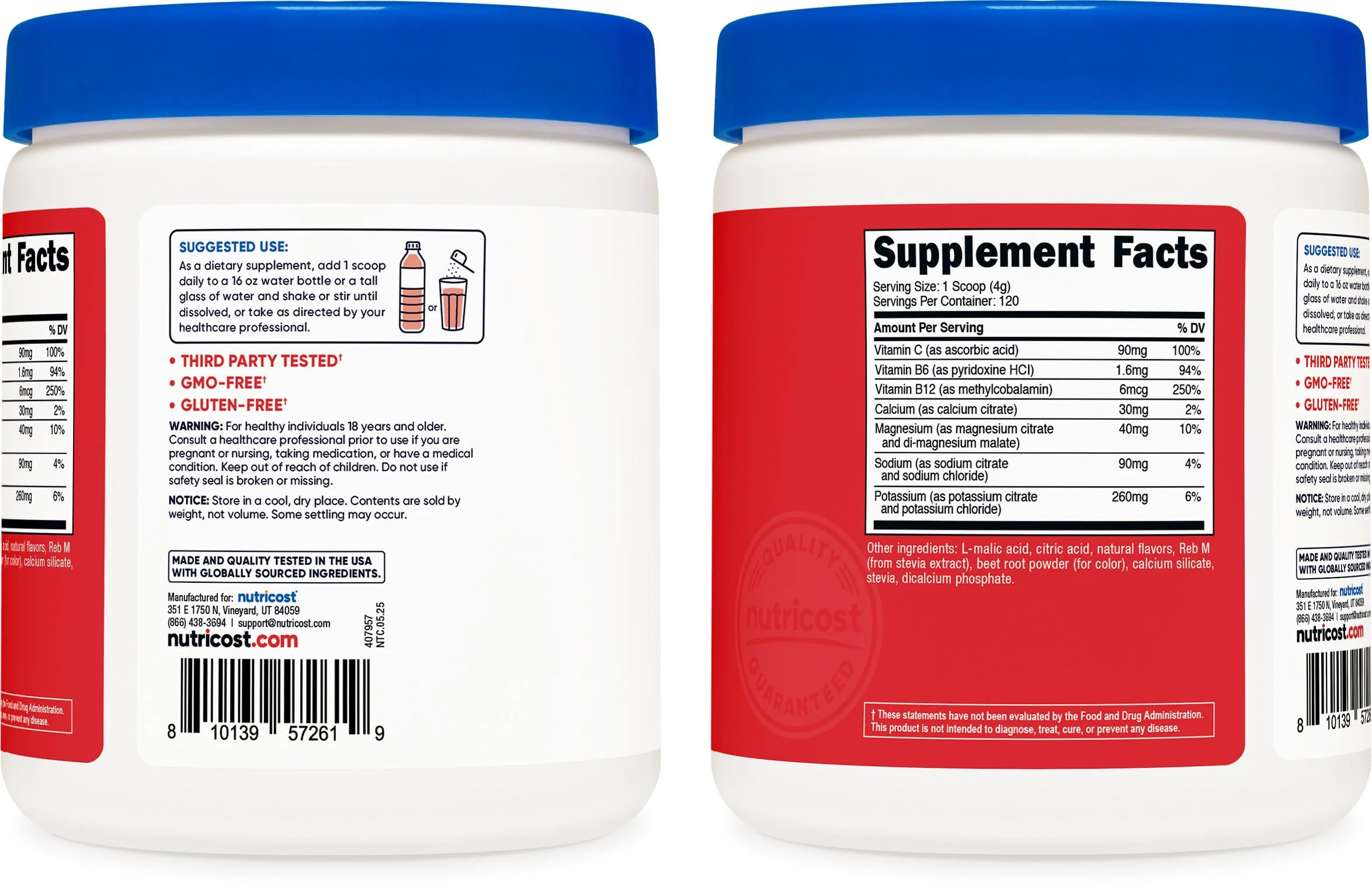 Nutricost Electrolyte Complex Powder (120 Servings, Fruit Punch) - Hydration Supplement Drink Mix with Vitamins and Minerals - Image 4