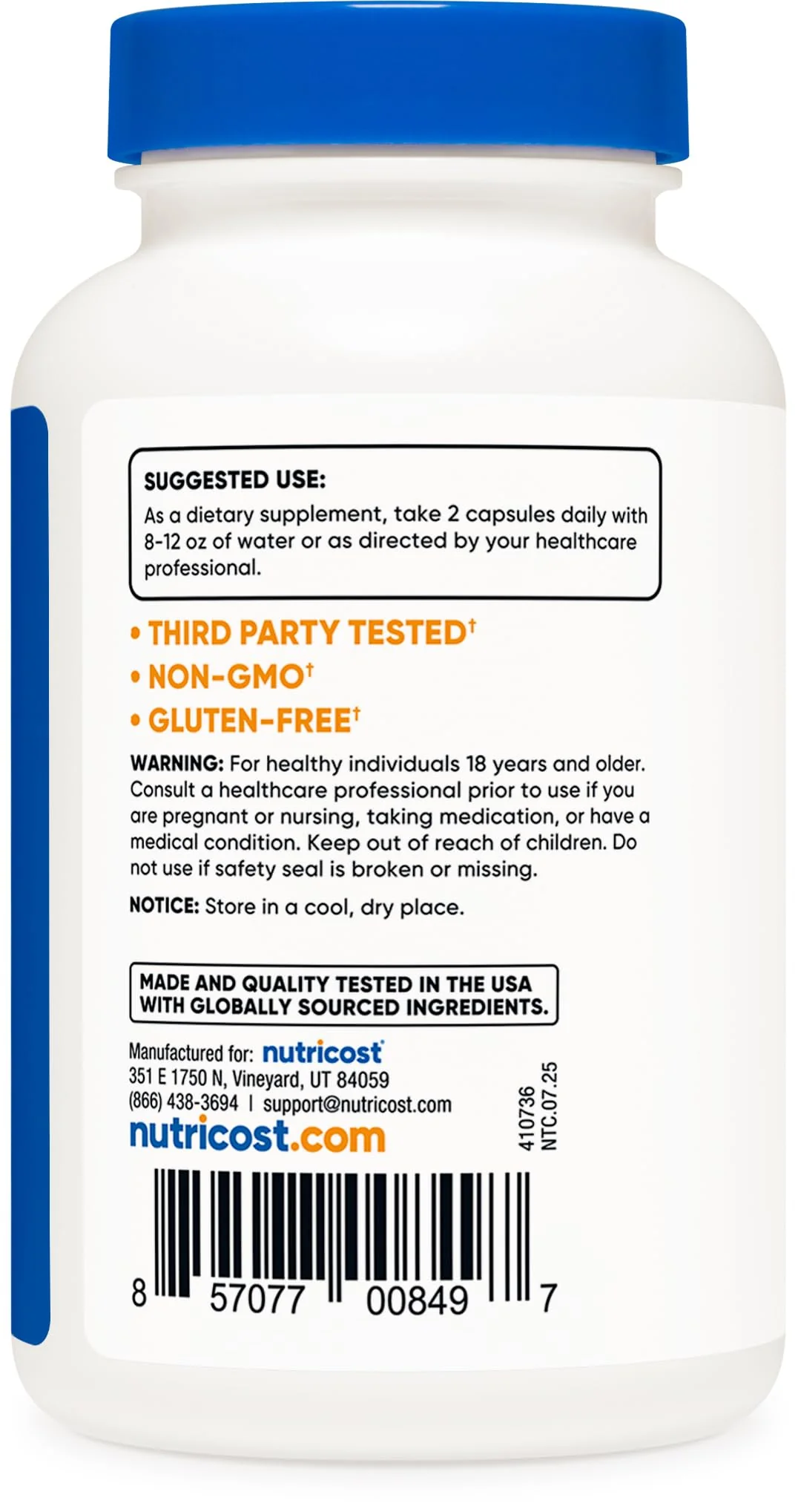 Nutricost L-Citrulline 500mg, 120 Capsules - Gluten Free, Non-GMO, 1000mg Per Serving (60 Serv) (Pack of 2) - Image 4