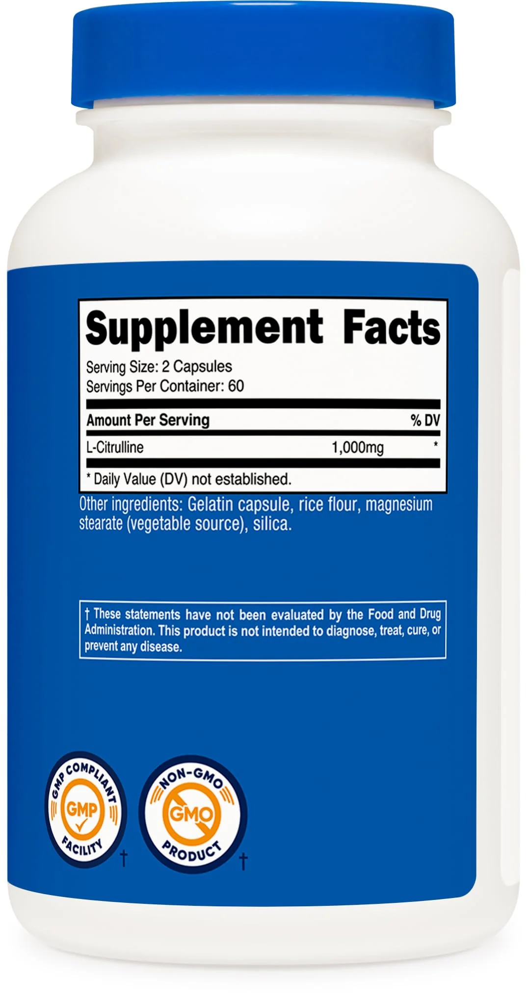 Nutricost L-Citrulline 500mg, 120 Capsules - Gluten Free, Non-GMO, 1000mg Per Serving (60 Serv) (Pack of 2) - Image 5