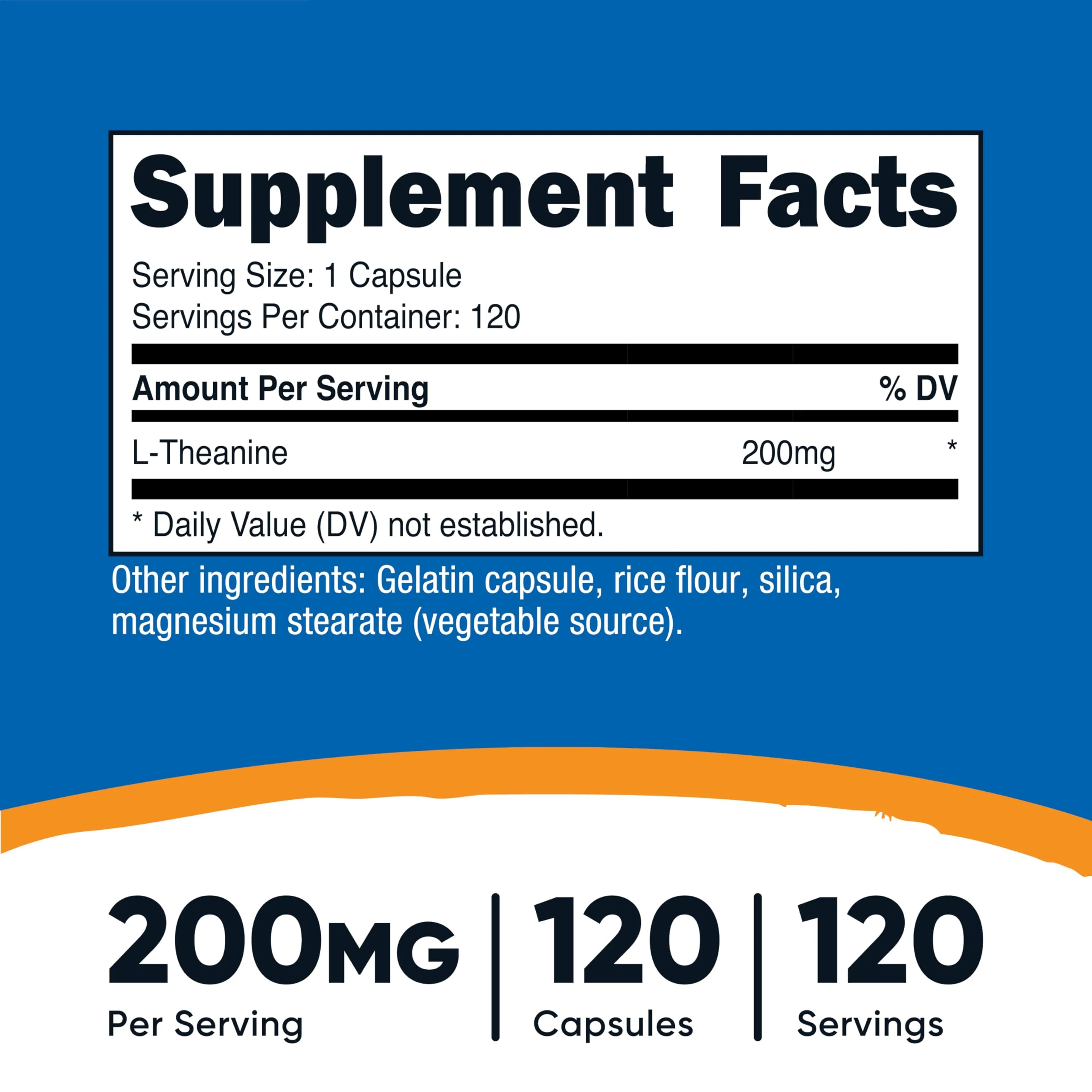 Nutricost L-Theanine 200mg, 120 Capsules, Double Strength - Non-GMO, Gluten Free - Image 2