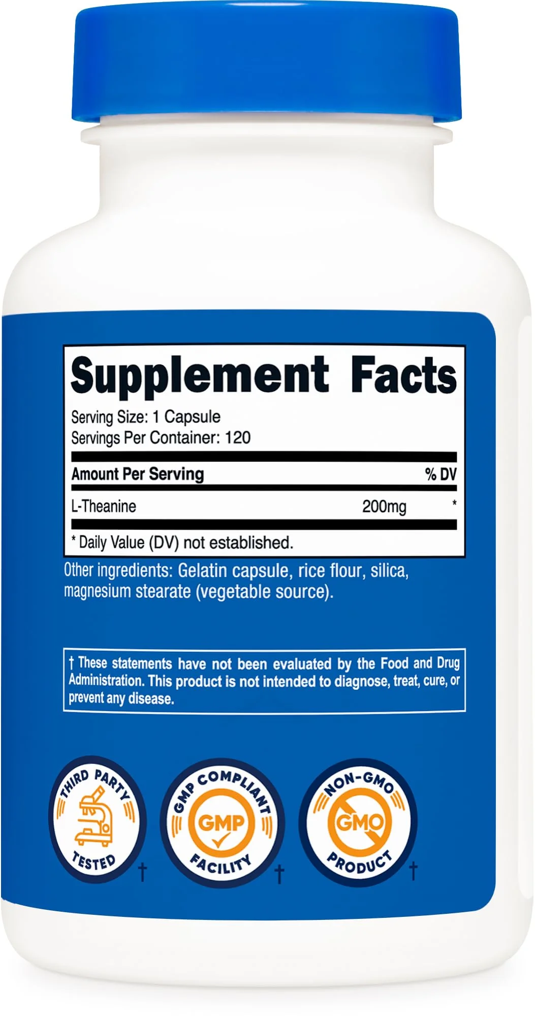 Nutricost L-Theanine 200mg, 120 Capsules, Double Strength - Non-GMO, Gluten Free - Image 5
