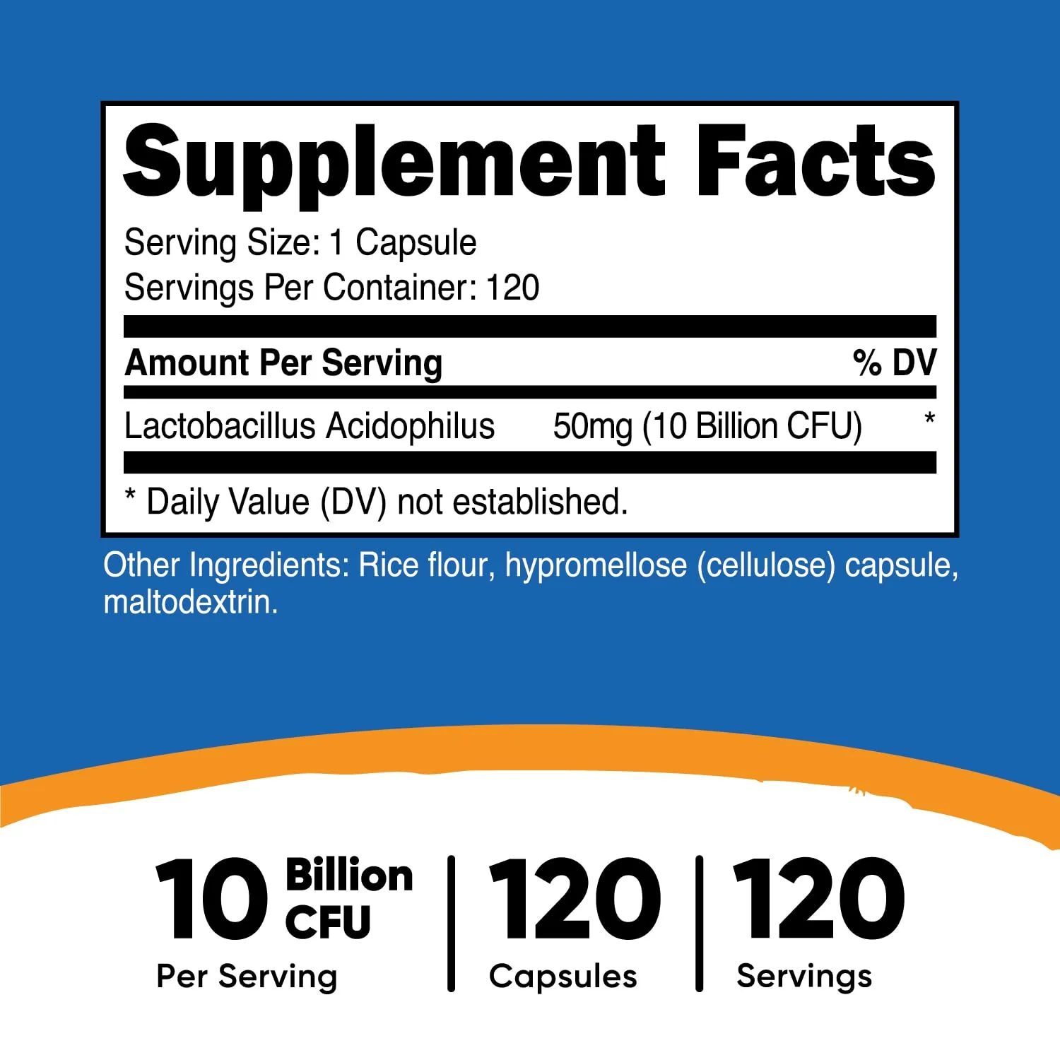 Nutricost Lactobacillus Acidophilus 10 Billion CFU, 120 Veggie Capsules - Probiotic (2 Bottles) - Image 7