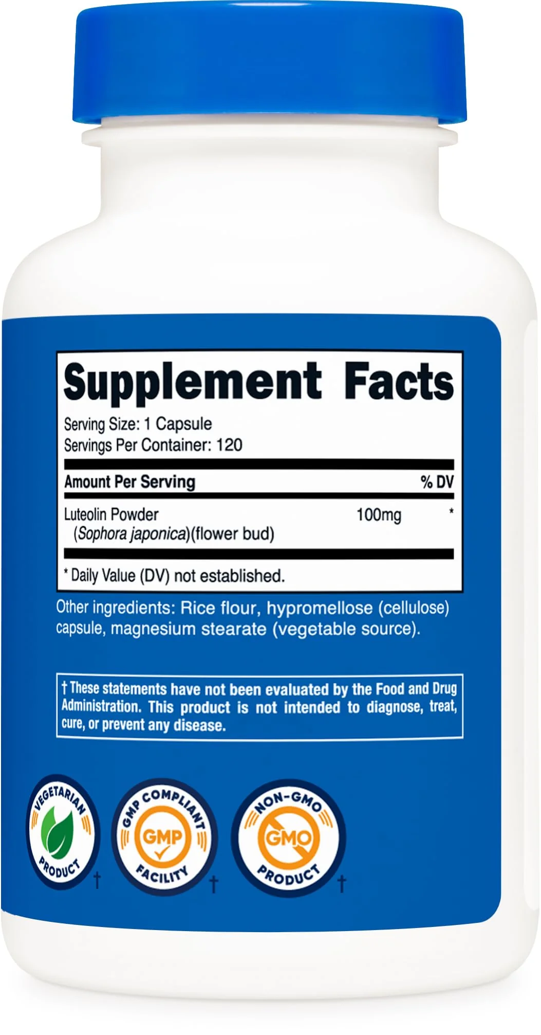 Nutricost Luteolin 100mg 120 Capsules - Vegetarian Friendly, Non-GMO, Gluten Free - Image 2