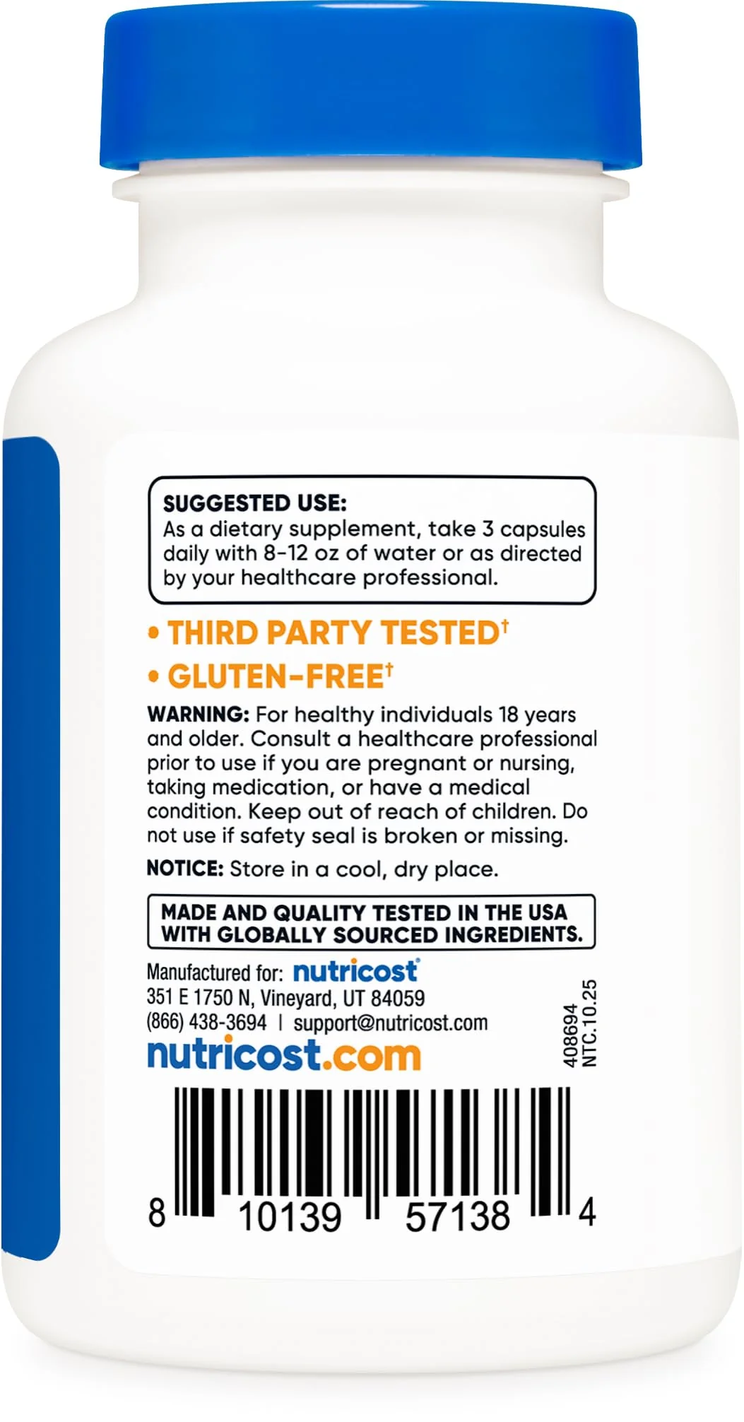 Nutricost Magnesium Glycinate Capsules (90 Capsules, 210 mg Per Serving) - Magnesium Glycinate Supplement for Gentle Absorption - Image 4