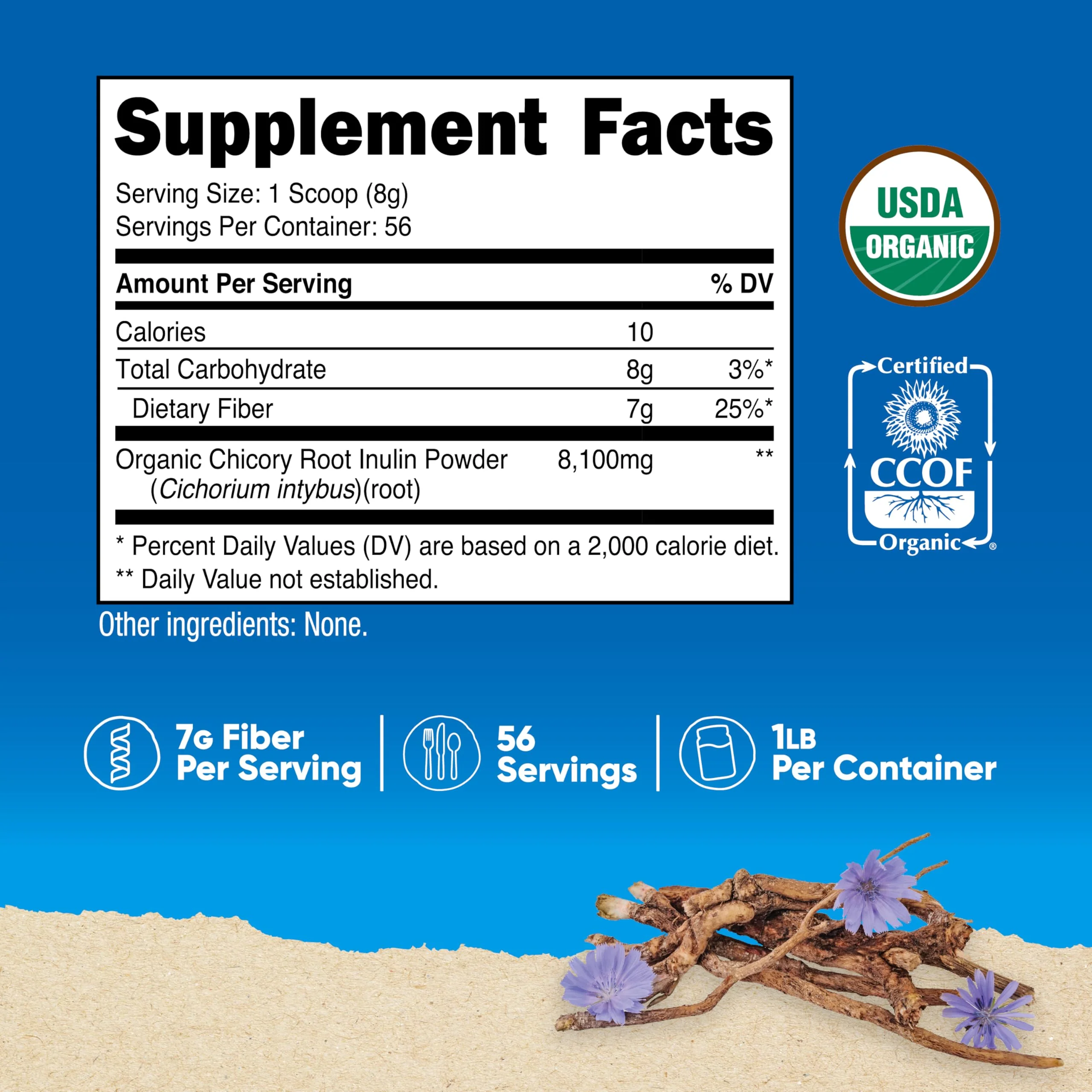 Nutricost Organic Inulin Powder 1LB (454 Grams) 7 Grams of Fiber Per Serving - from Chicory Root - Certified USDA Organic - Image 5