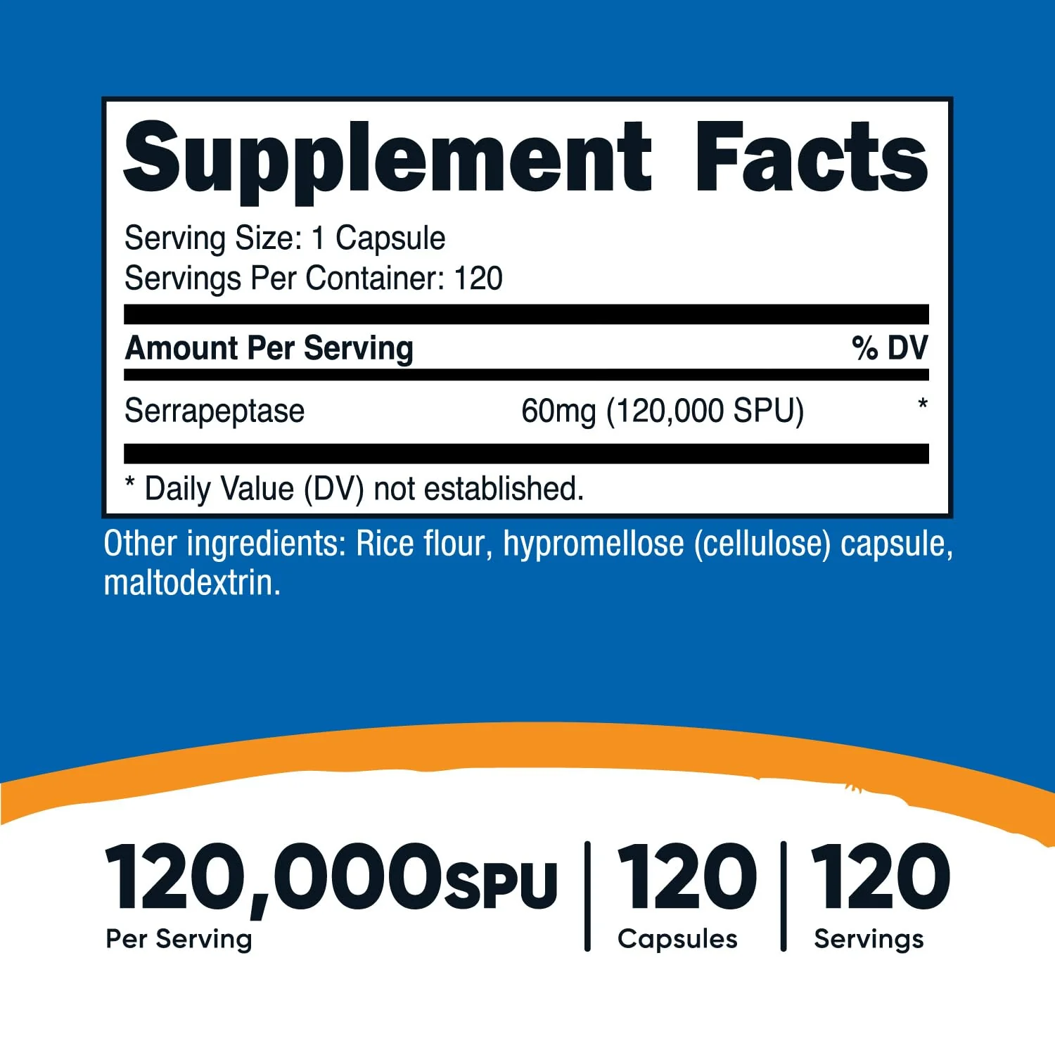 Nutricost Serrapeptase 120,000 SPU, 120 Capsules - Gluten Free, Non-GMO, and Vegetarian Friendly - Image 5