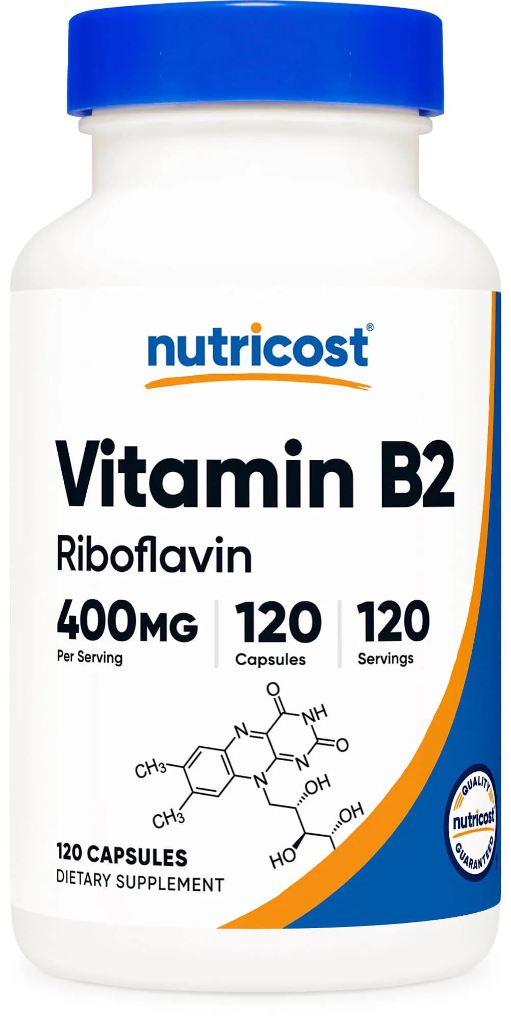 Nutricost Vitamin B2 (Riboflavin) 400mg, 120 Capsules - Gluten Free, Non-GMO