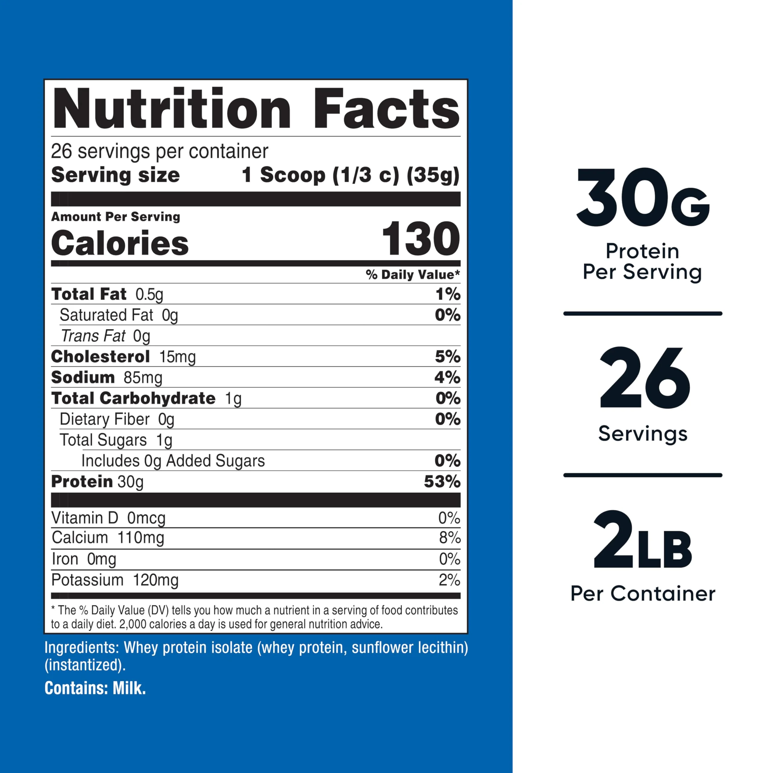 Nutricost Whey Protein Isolate (Unflavored) 2LBS - Image 3
