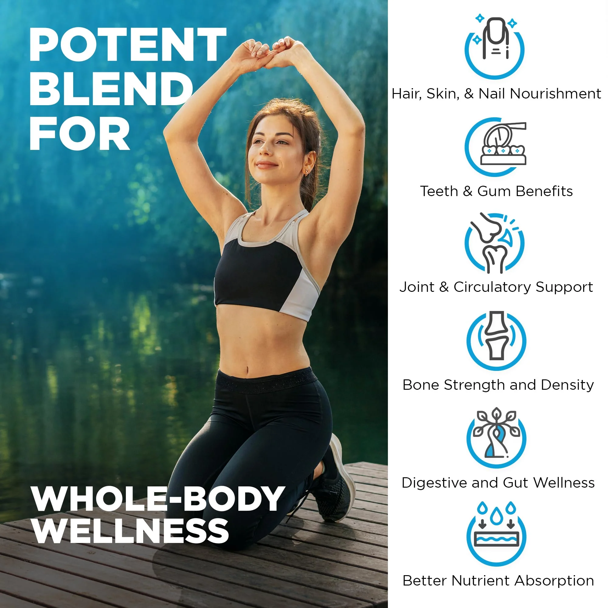 Nutrivein Premium Multi Collagen Pills 2250 mg - 180 Easy-to-Swallow Collagen Capsules: Type I, II, III, V, X Hydrolyzed Protein Peptides for Women and Men - Aging, Joints, Hair, Skin, Bones, & Nails - Image 5