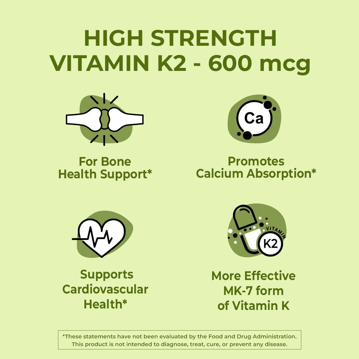 NutriZing K2 Vitamin Supplement MK-7 - High Strength 600mcg - Supports Bone & Arterial Health - 90 Vegan Capsules - Vitamin K2 for Men & Women - 3 Month Supply - Image 4