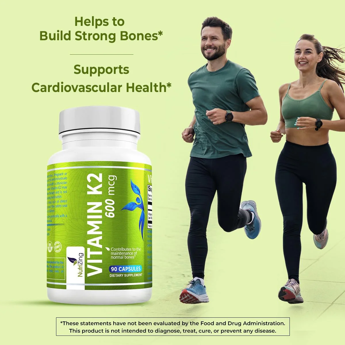 NutriZing K2 Vitamin Supplement MK-7 - High Strength 600mcg - Supports Bone & Arterial Health - 90 Vegan Capsules - Vitamin K2 for Men & Women - 3 Month Supply - Image 5