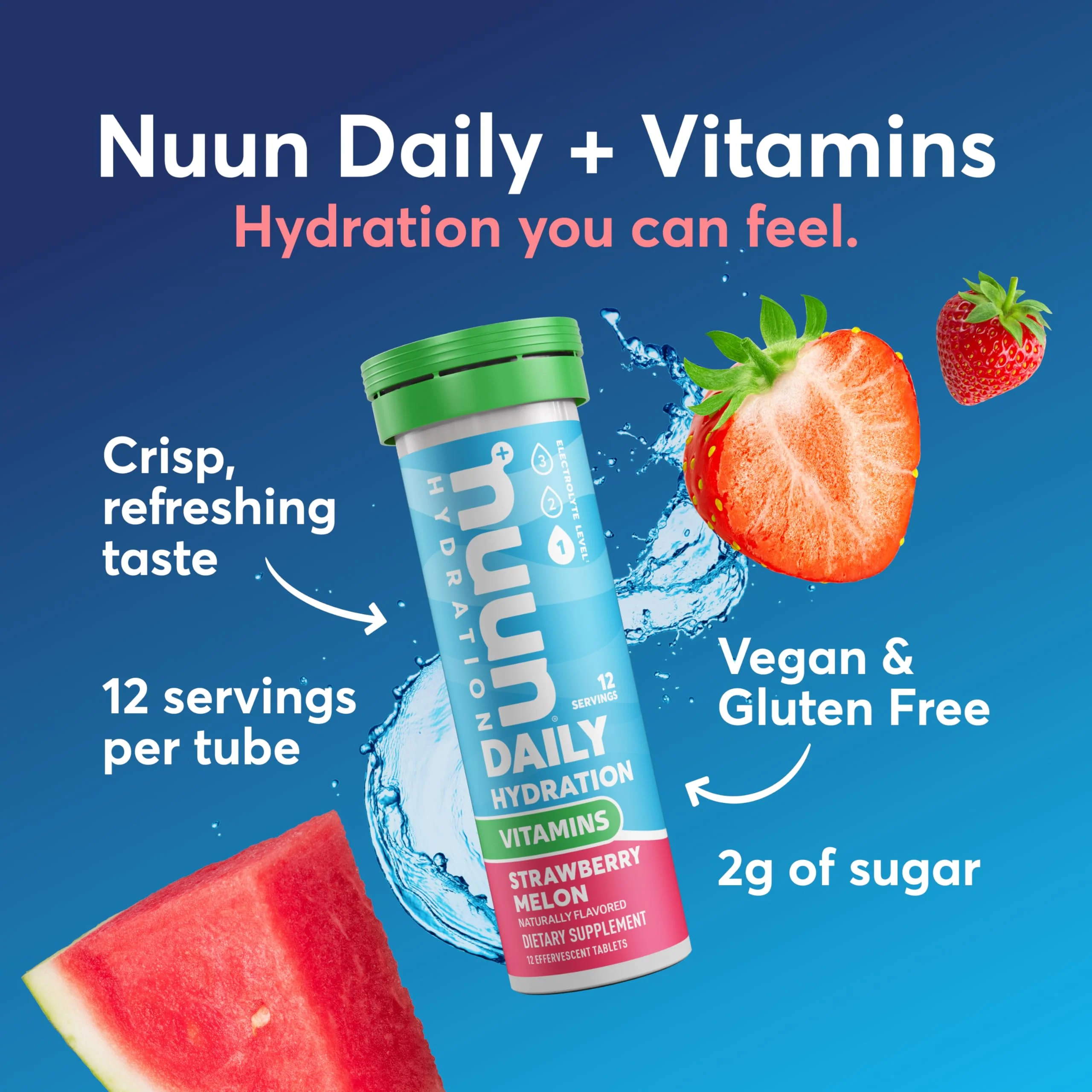 Nuun Vitamins Electrolyte Tablets with Vitamin D, C, E, A, & B6, Folic Acid, Magnesium & 4 Other Essential Electrolytes, Gluten Free & Vegan, Mixed Fruit, 4 Pack (48 Servings Total) - Image 6